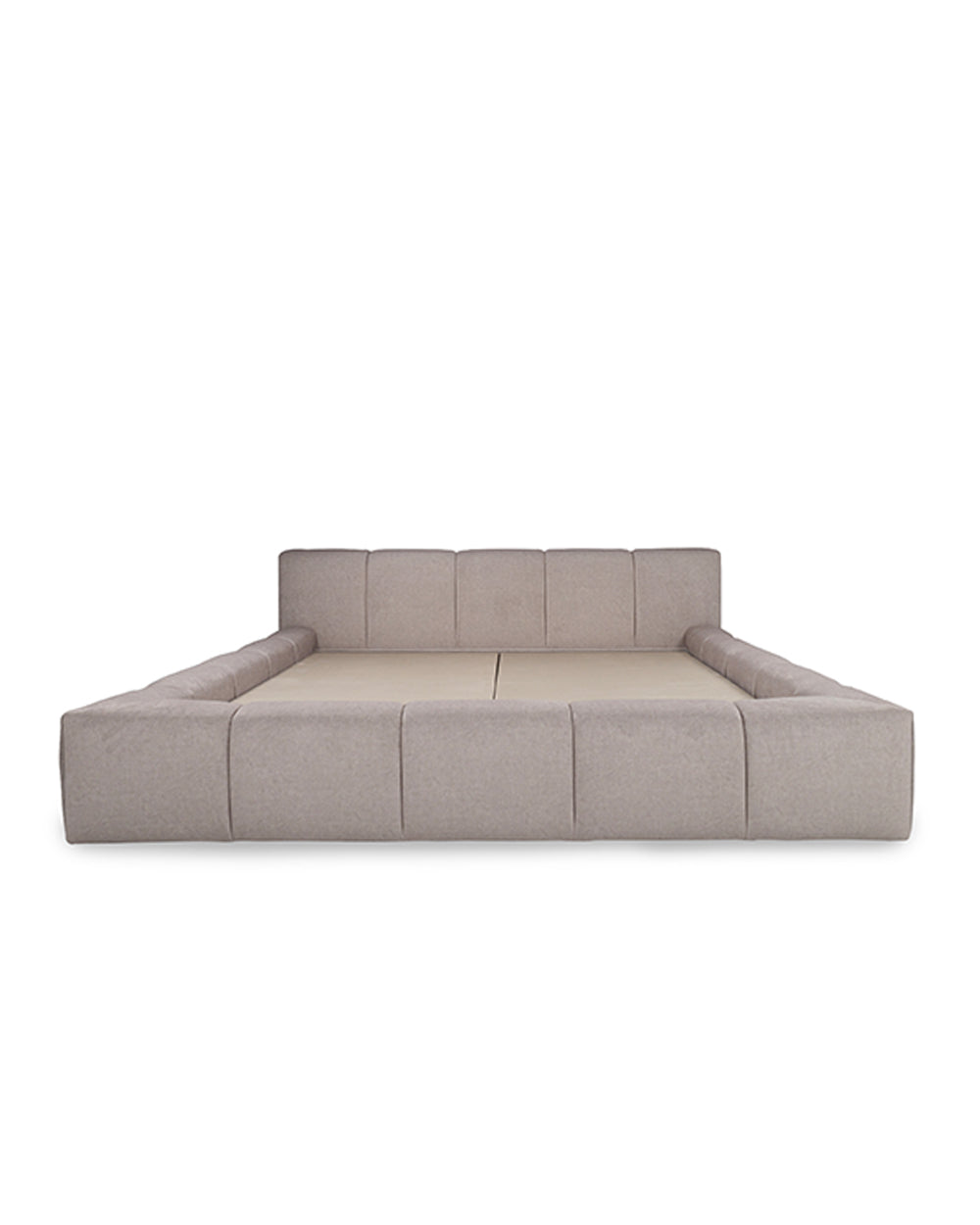 Beige sectional sofa on a white background