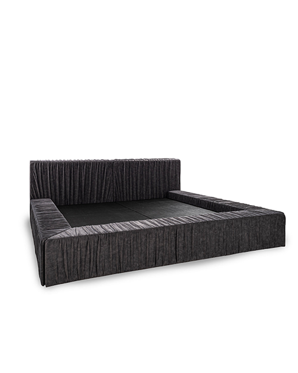 Dark gray pet bed on a white background