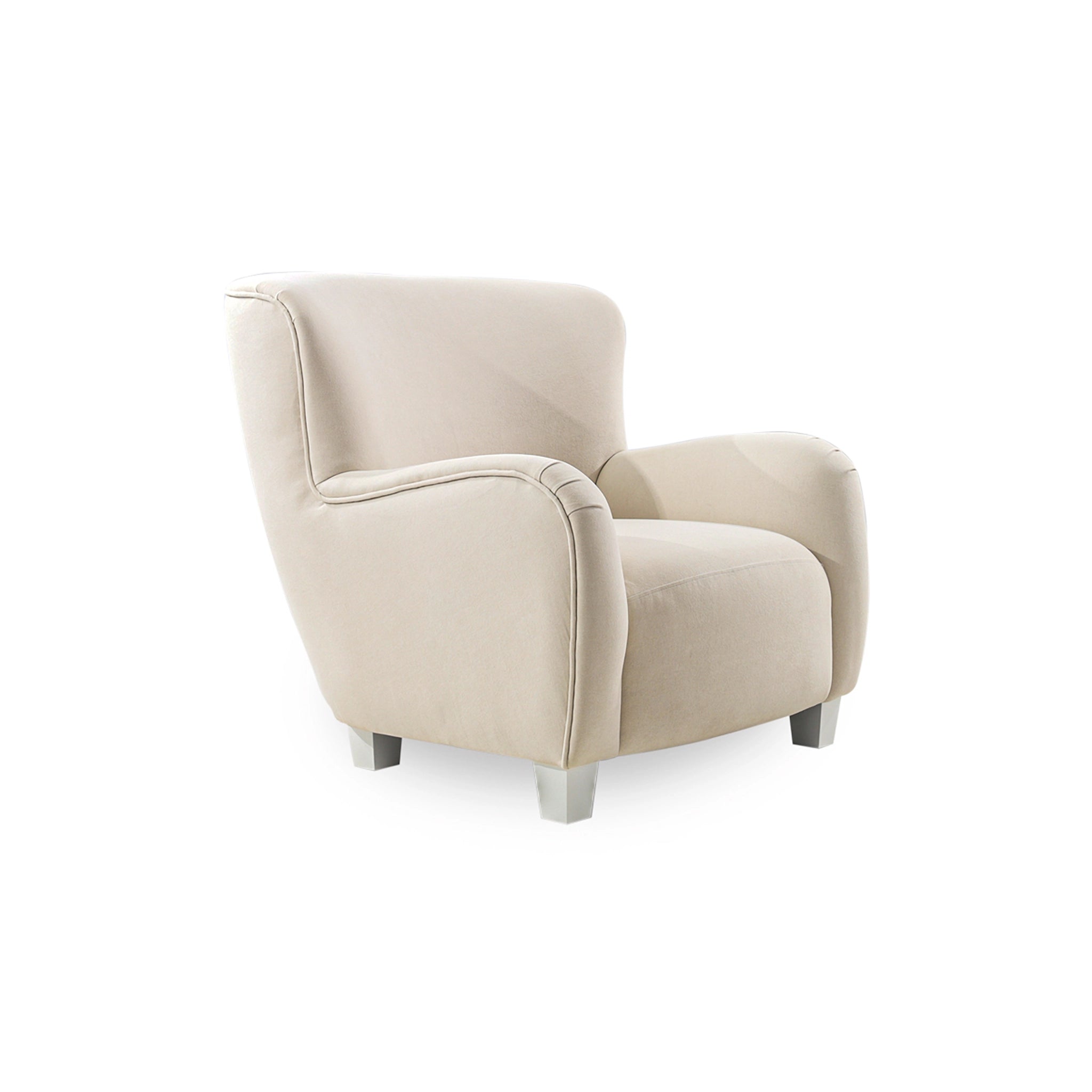Beige armchair on a white background