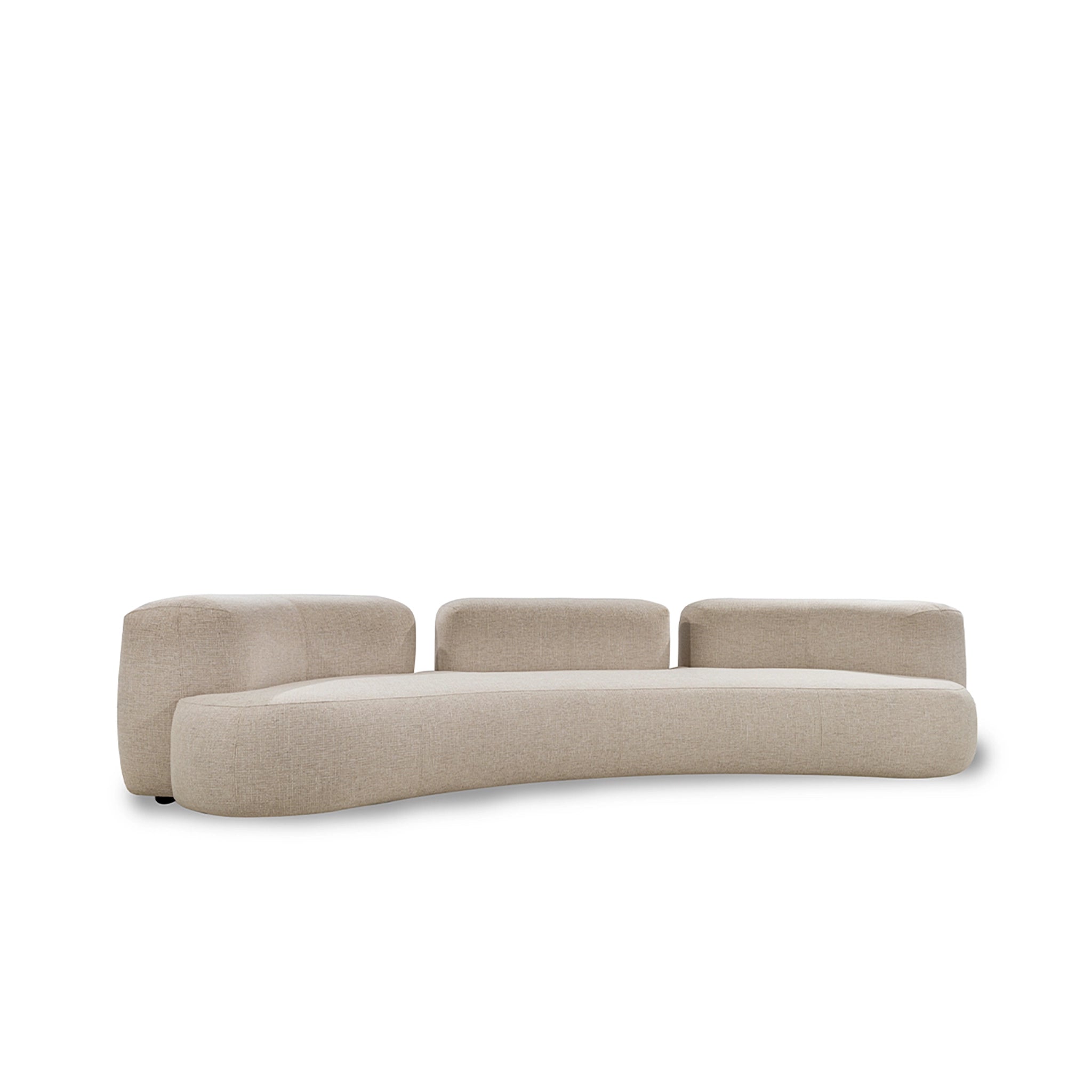 Beige sectional sofa on a white background
