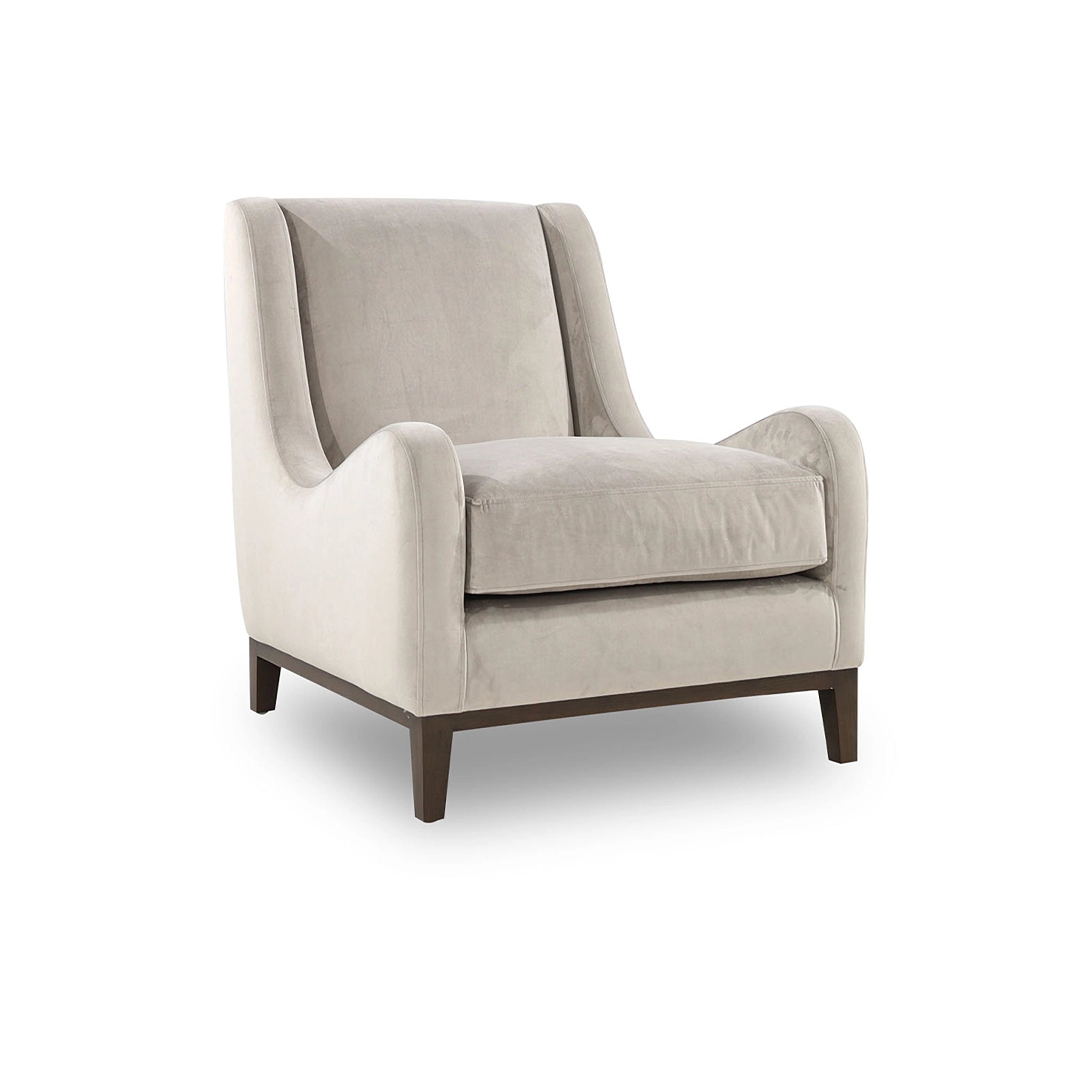 Beige armchair on a white background