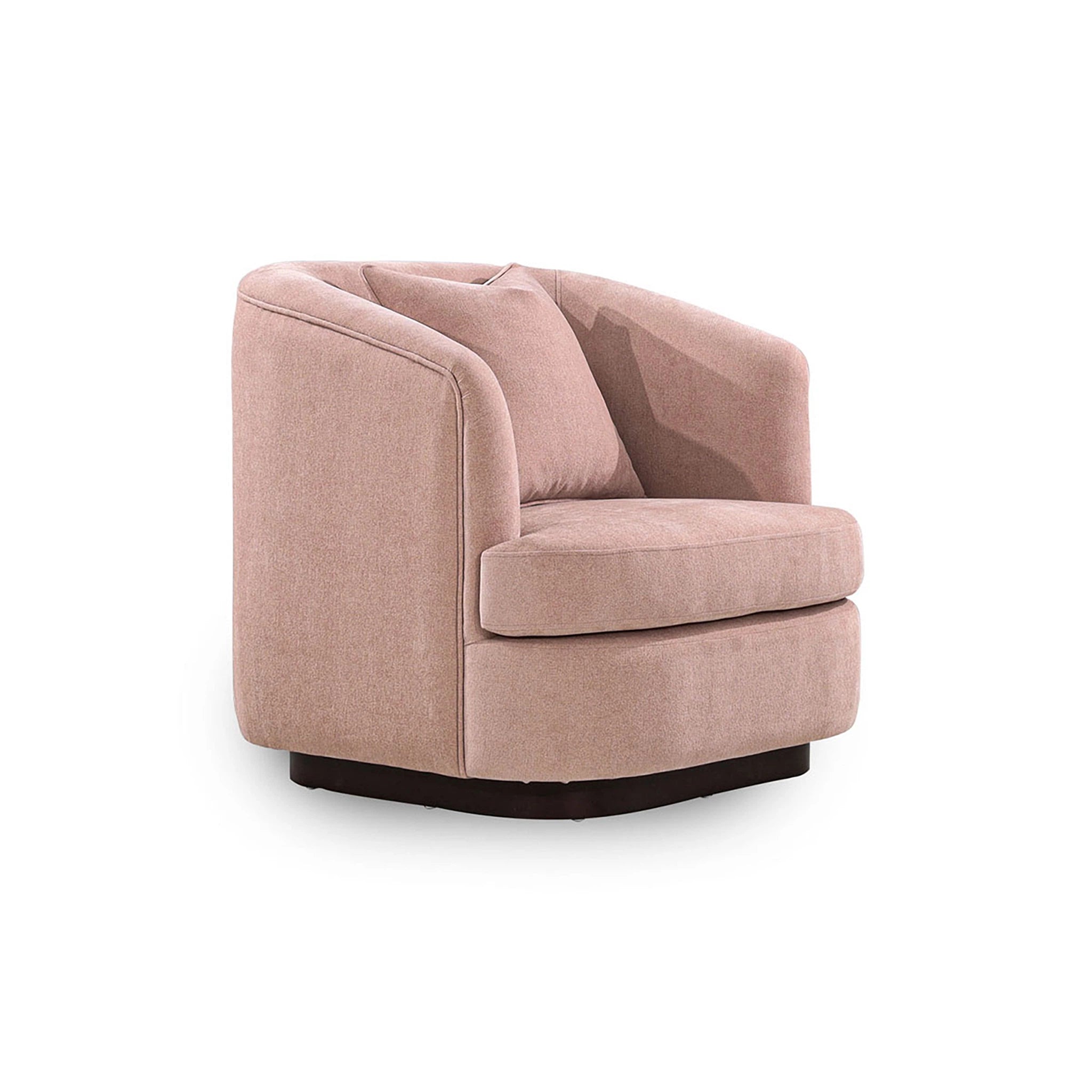Pink swivel chair on a white background