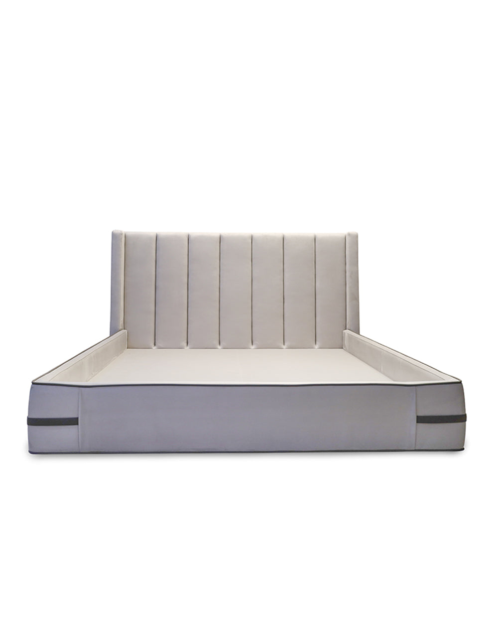 Gray and white mattress on a white background