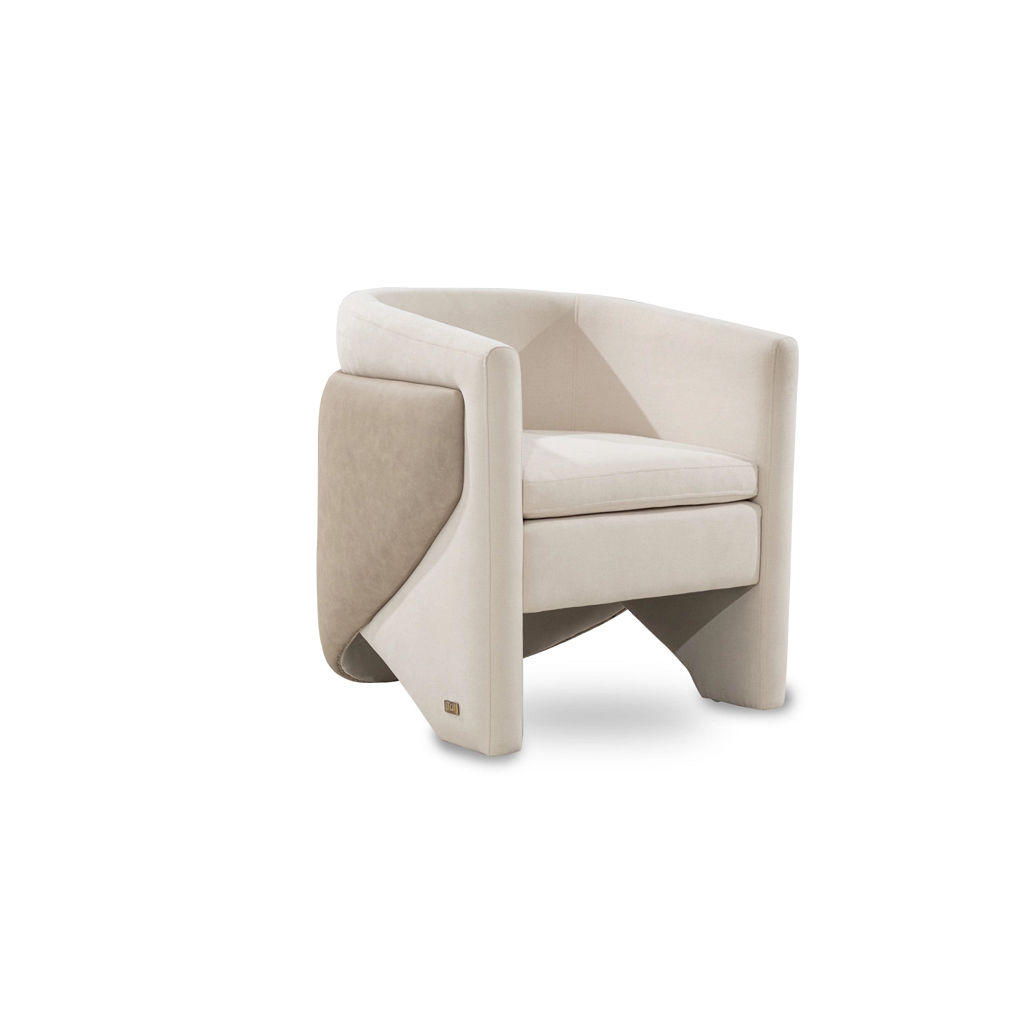 Beige armchair on a white background