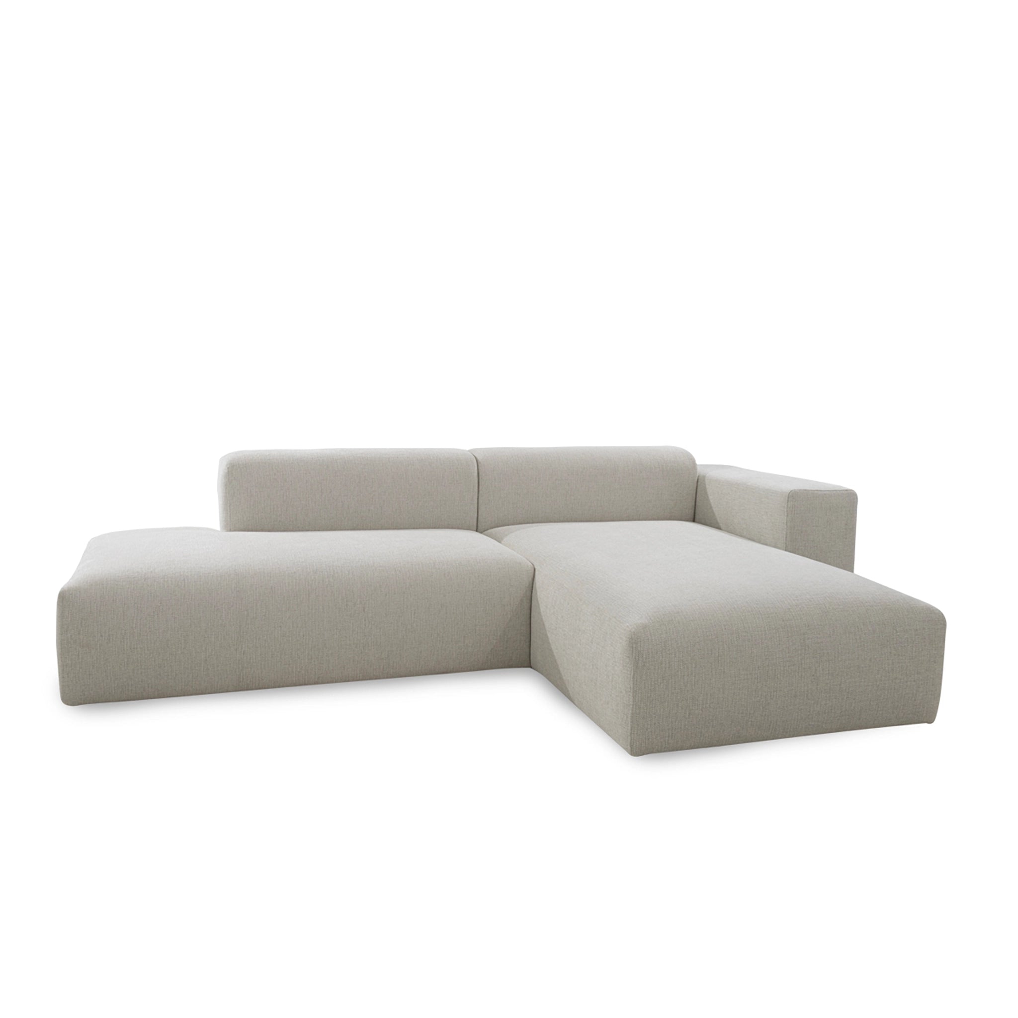Gray sectional sofa on a white background