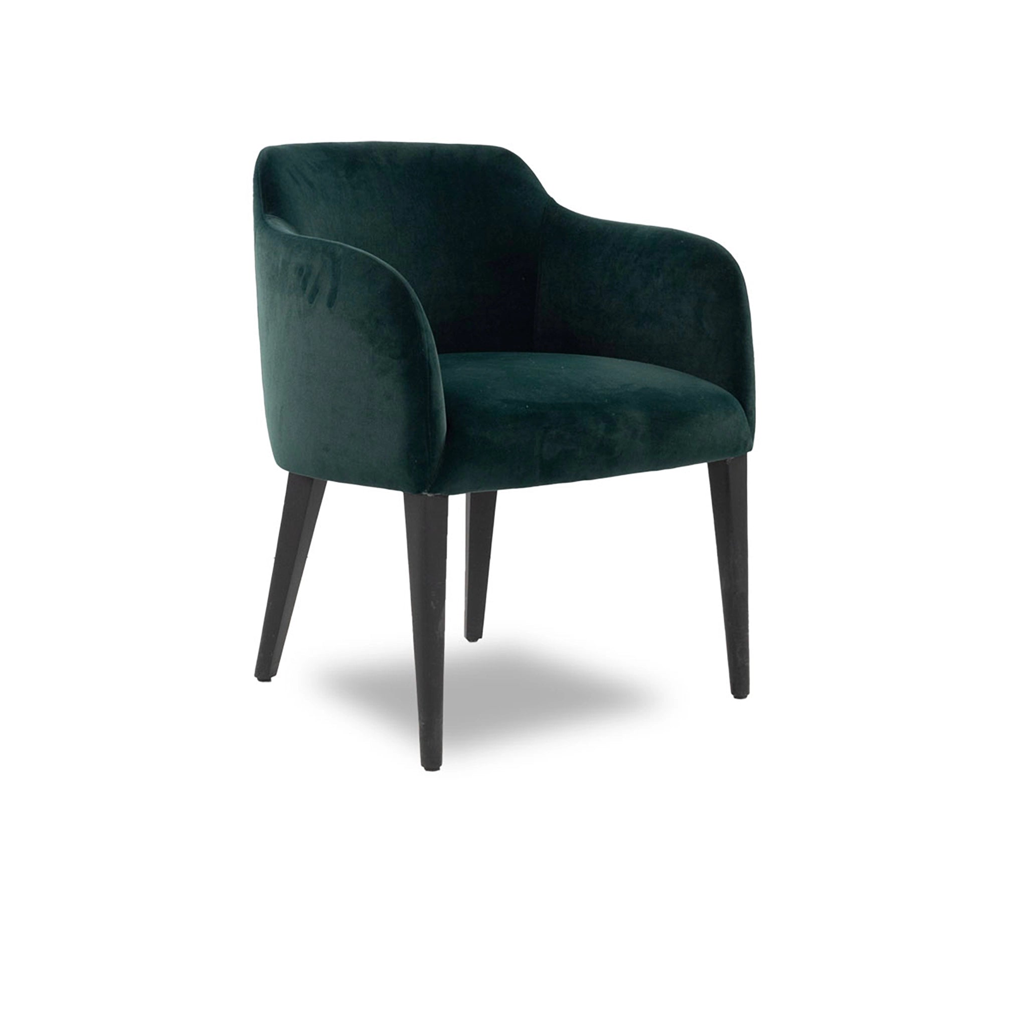 Green armchair on a white background
