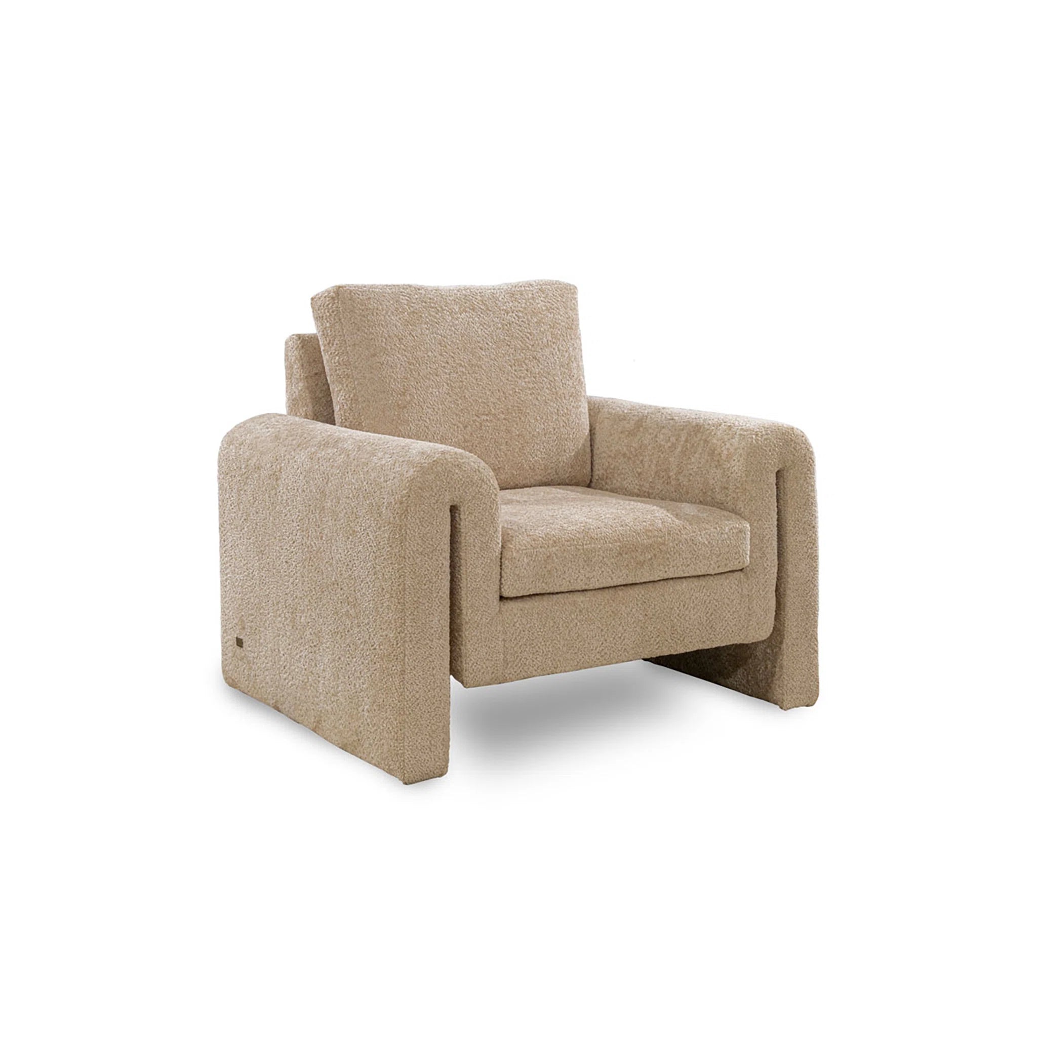Beige armchair on a white background