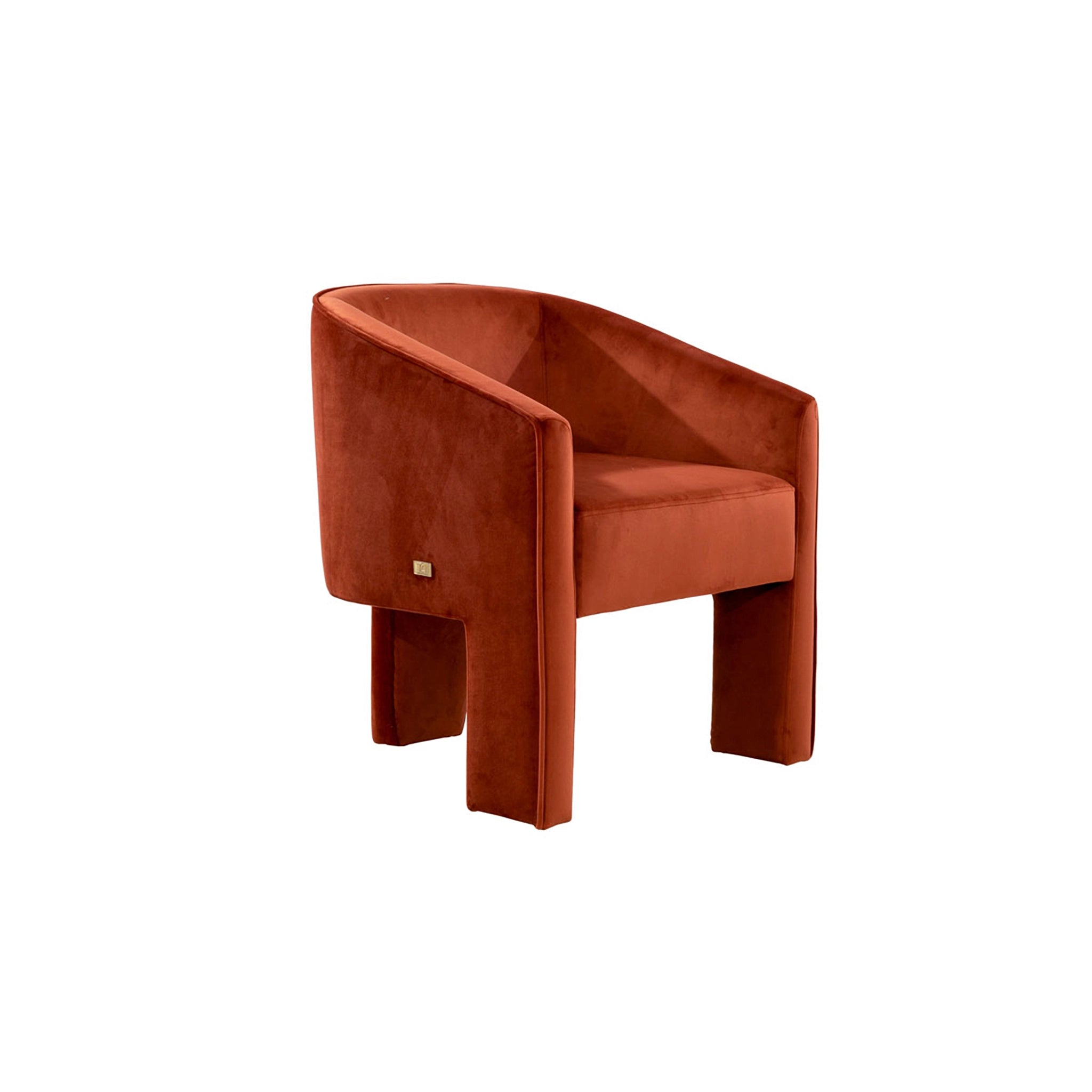 Brown armchair on a white background