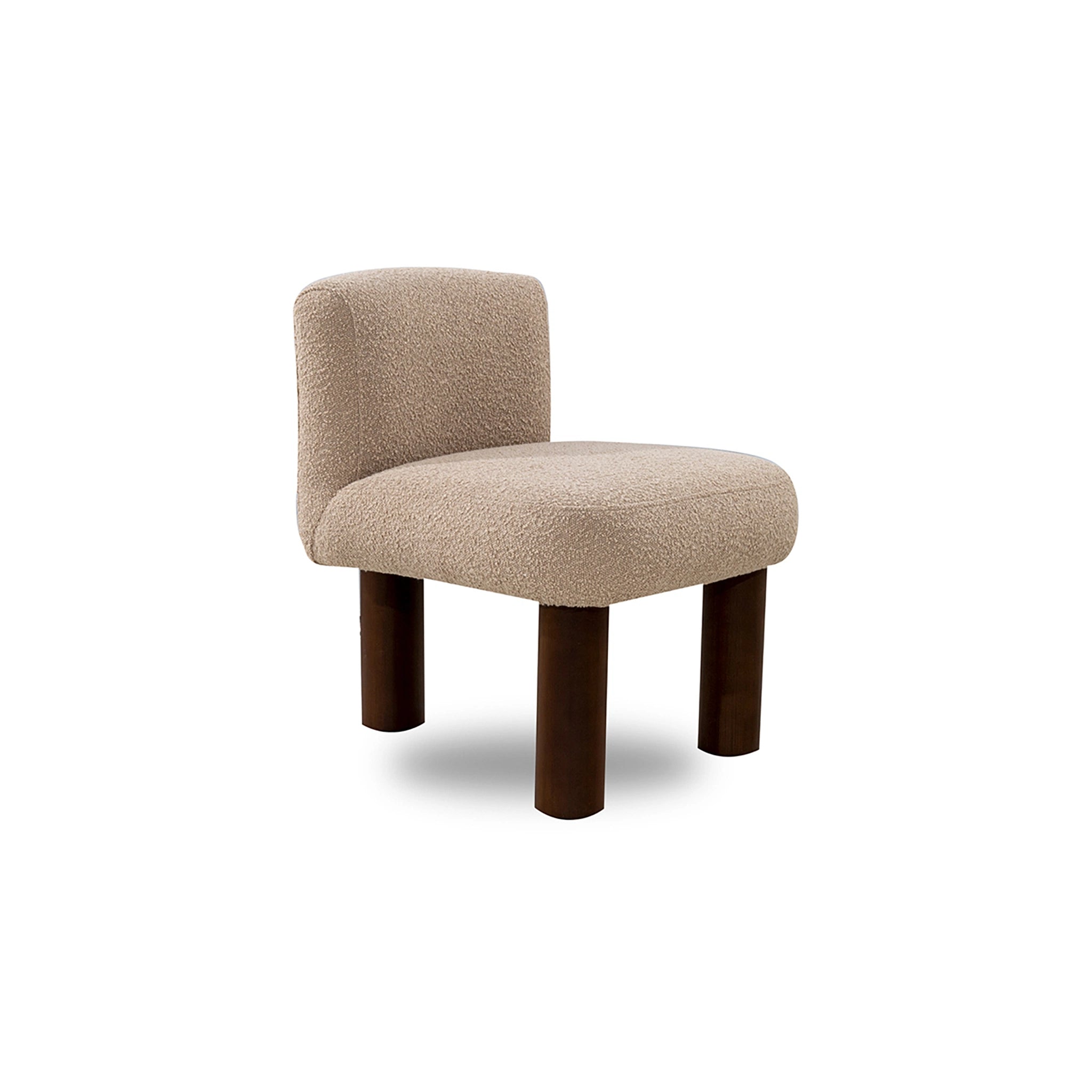 Beige chair with brown legs on a white background