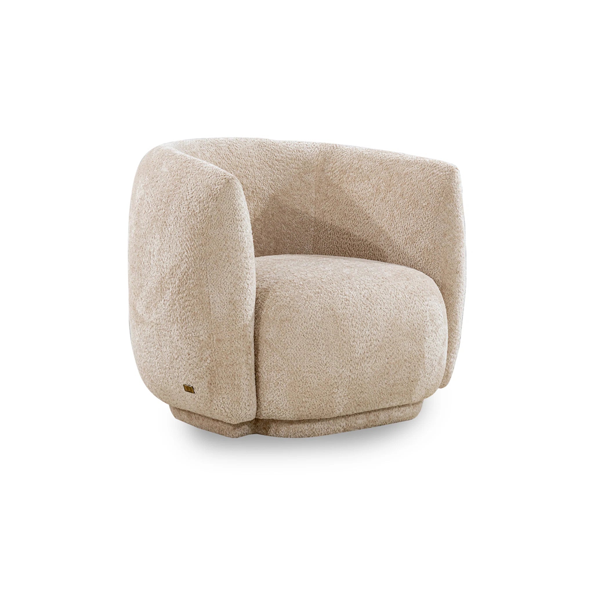 Beige armchair on a white background
