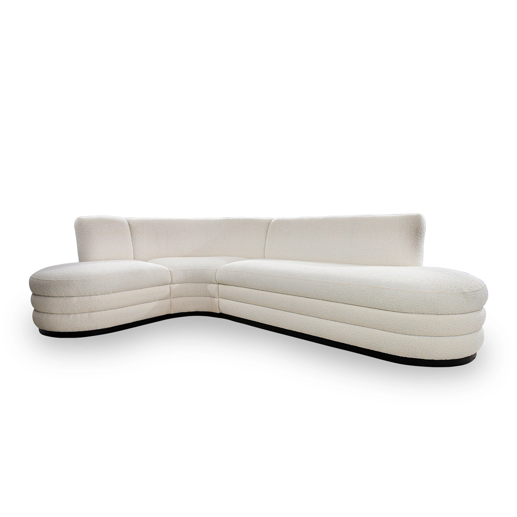 Modern white sectional sofa on a white background