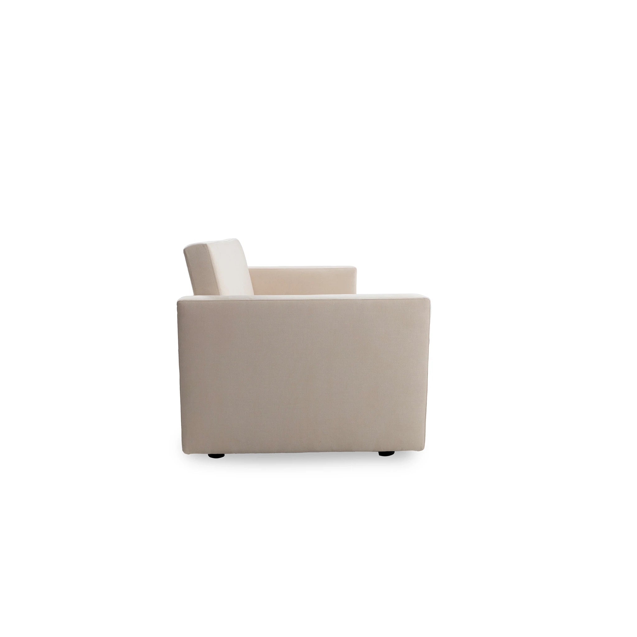 Beige armchair on a white background