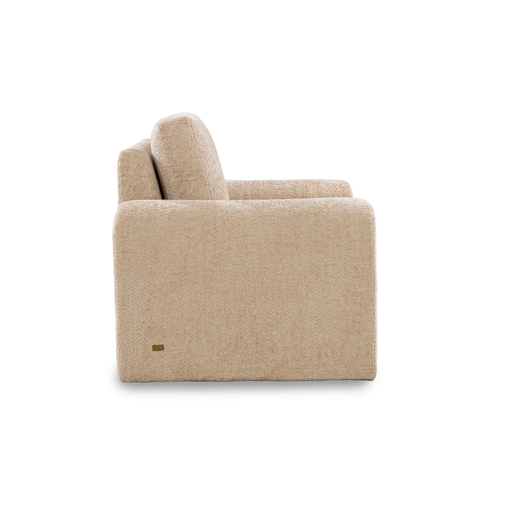 Beige sofa on a white background