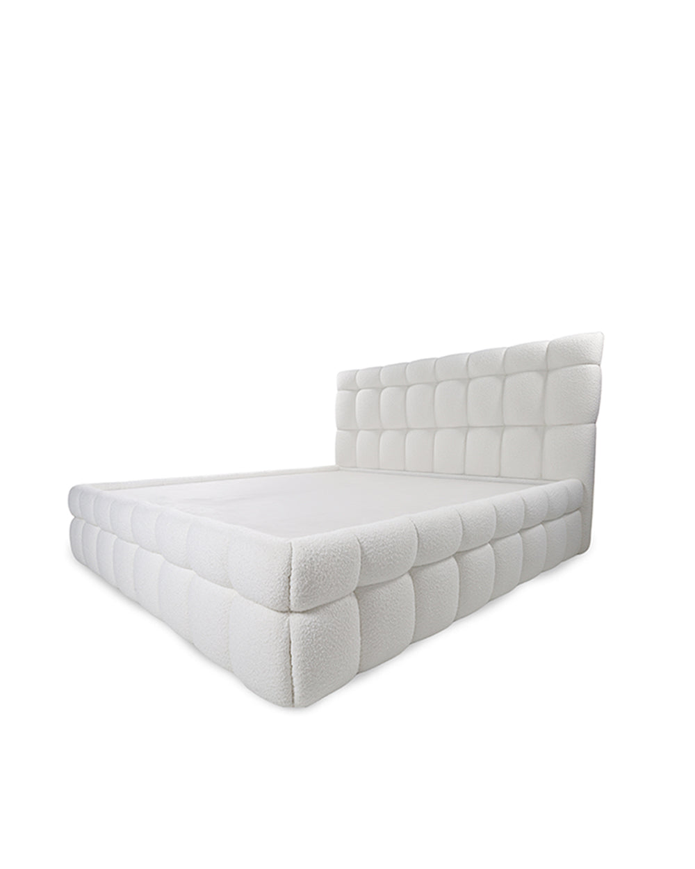 White quilted mattress on a white background