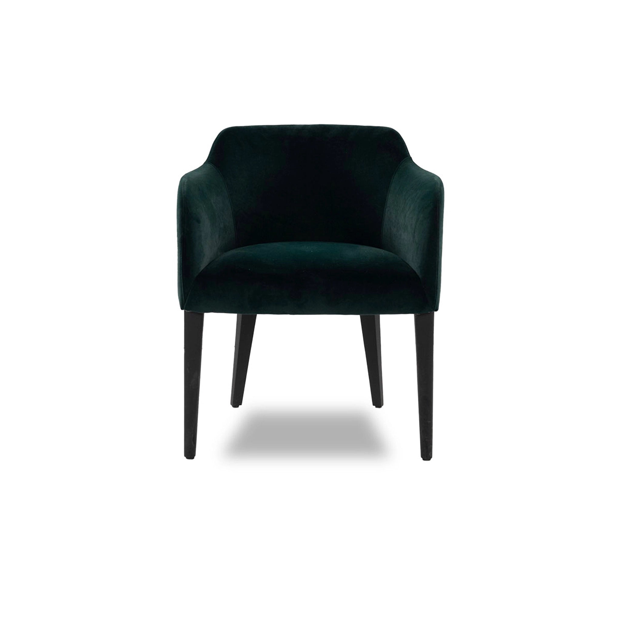 Dark green armchair on a white background
