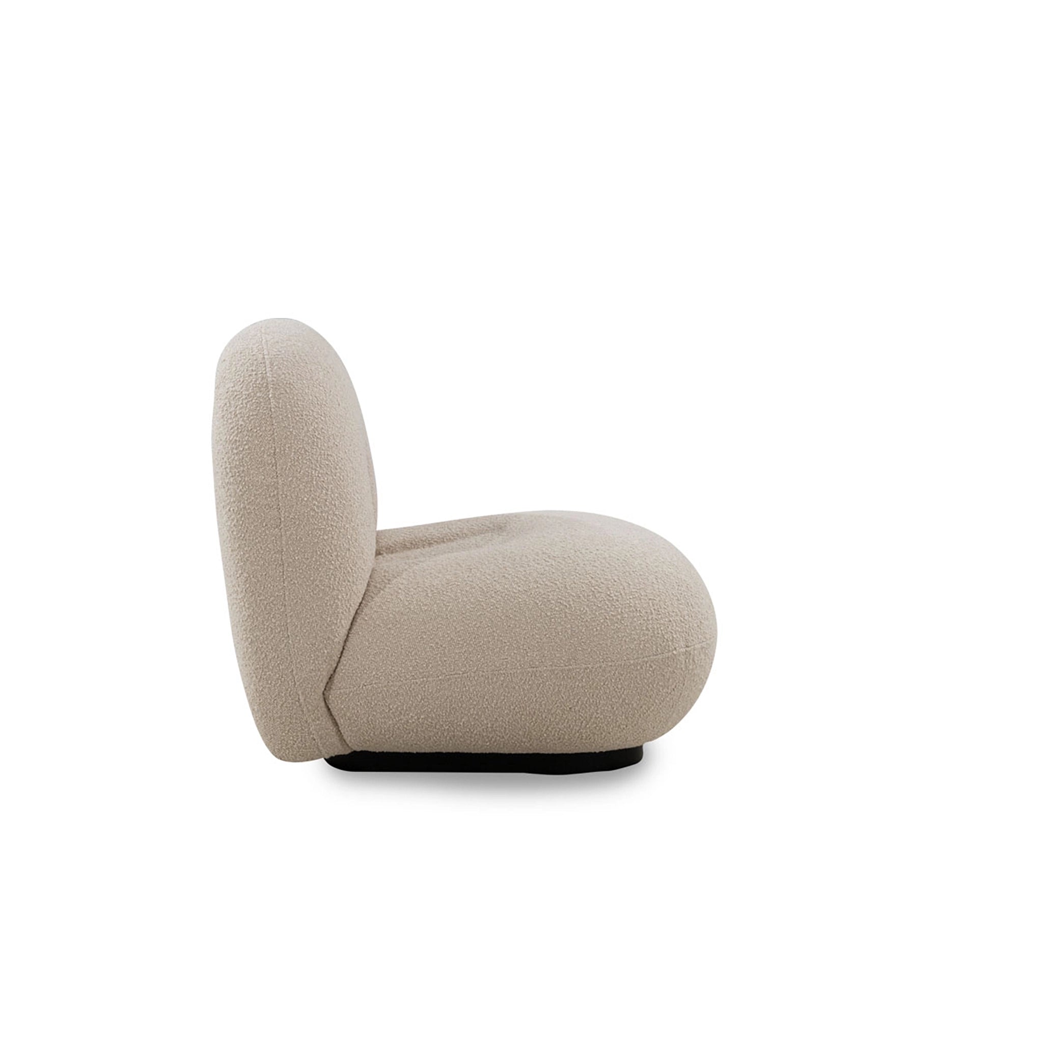Beige armchair with a unique design on a white background