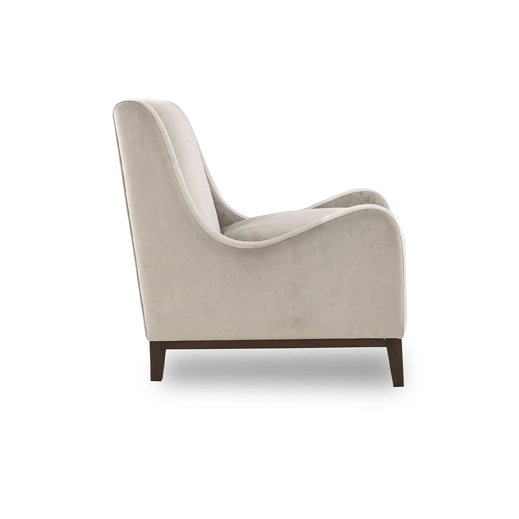 Beige armchair on a white background