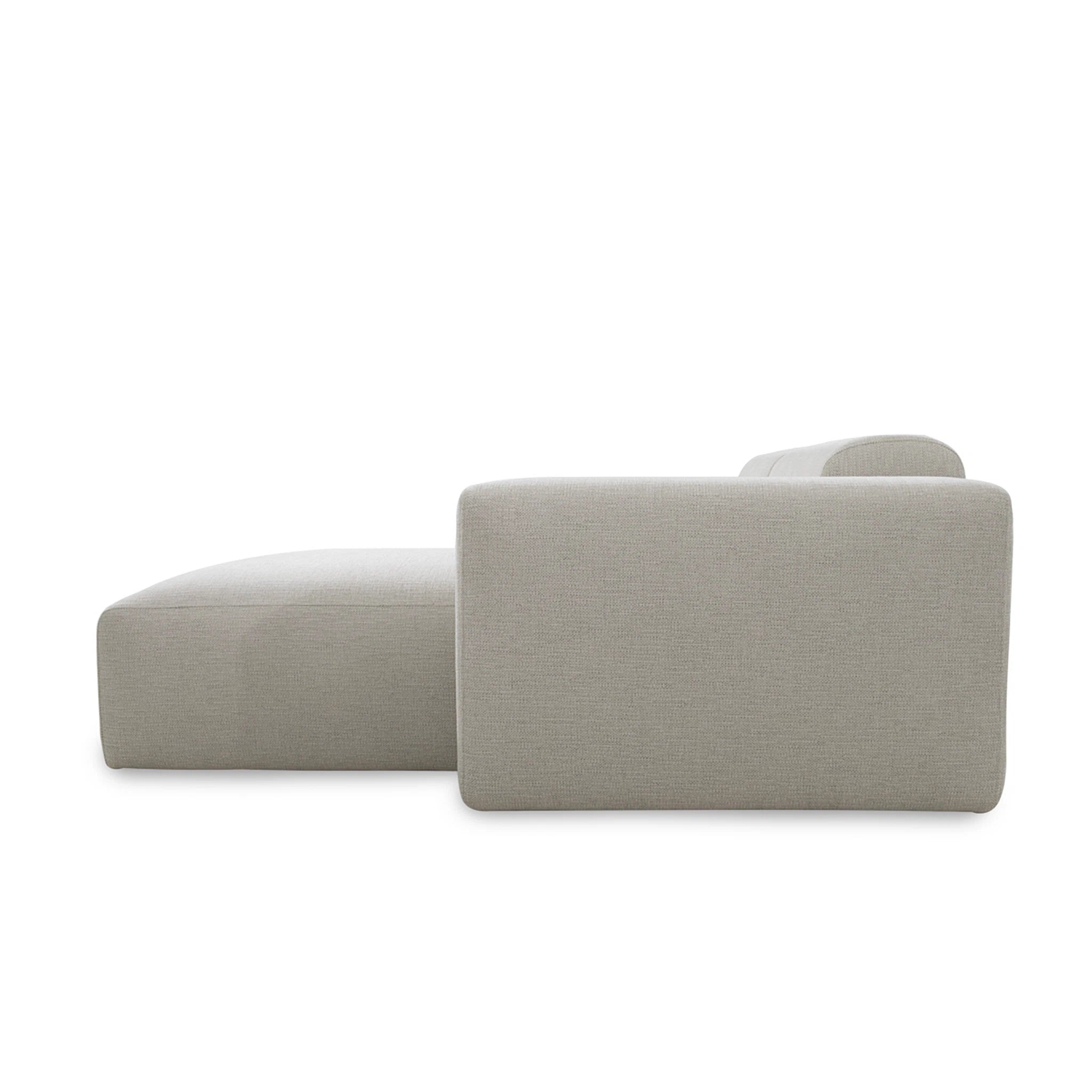 Gray sectional sofa on a white background