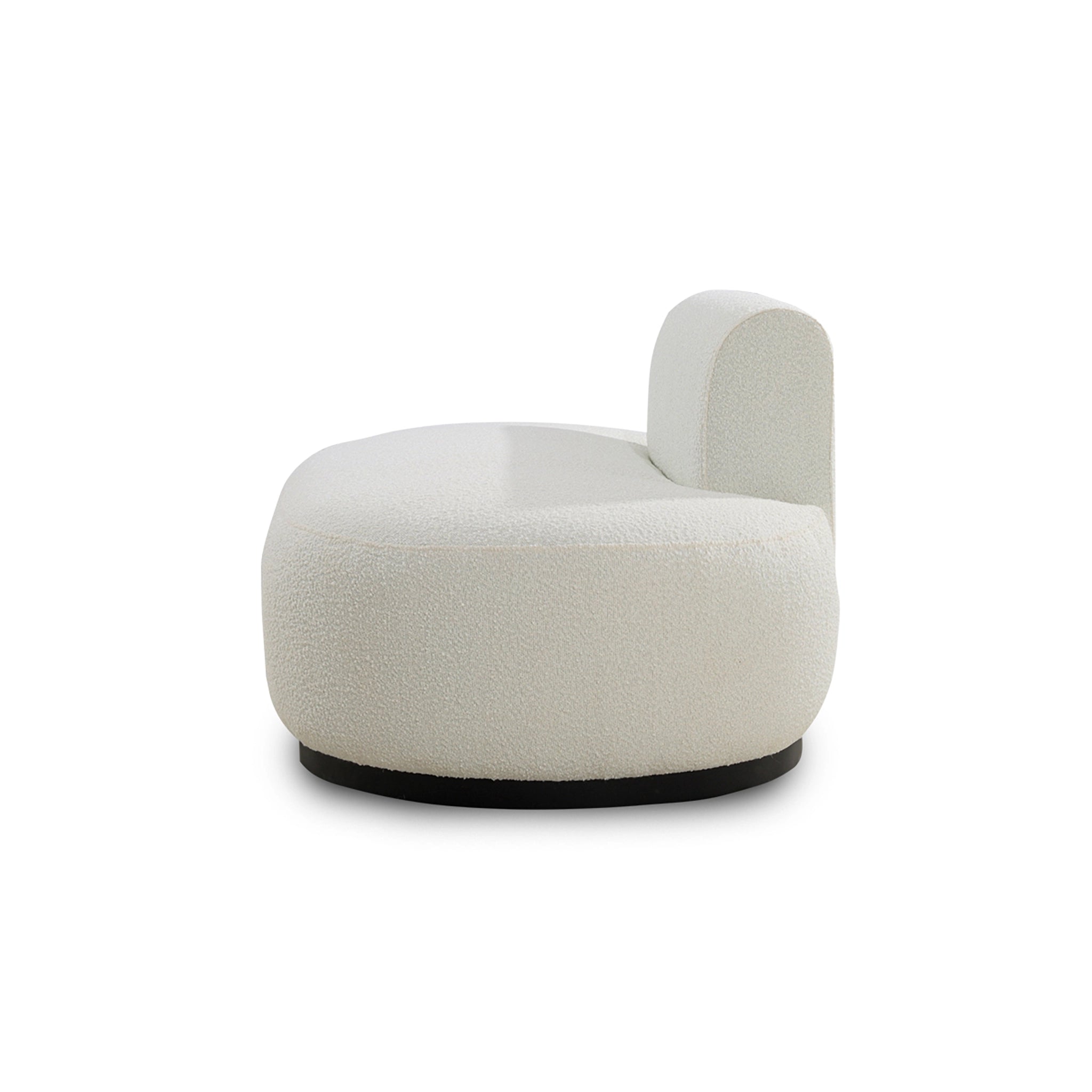 Modern white chair with a curved design on a white background