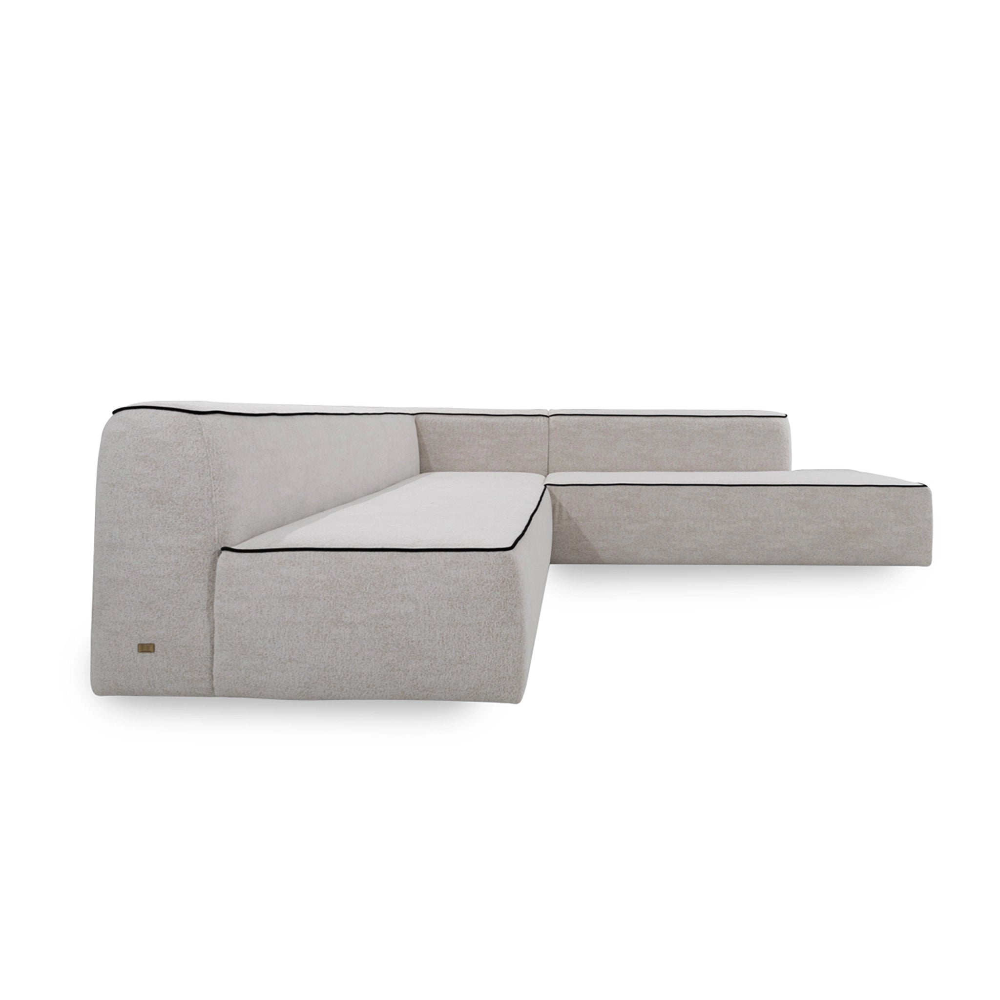 Gray sectional sofa on a white background