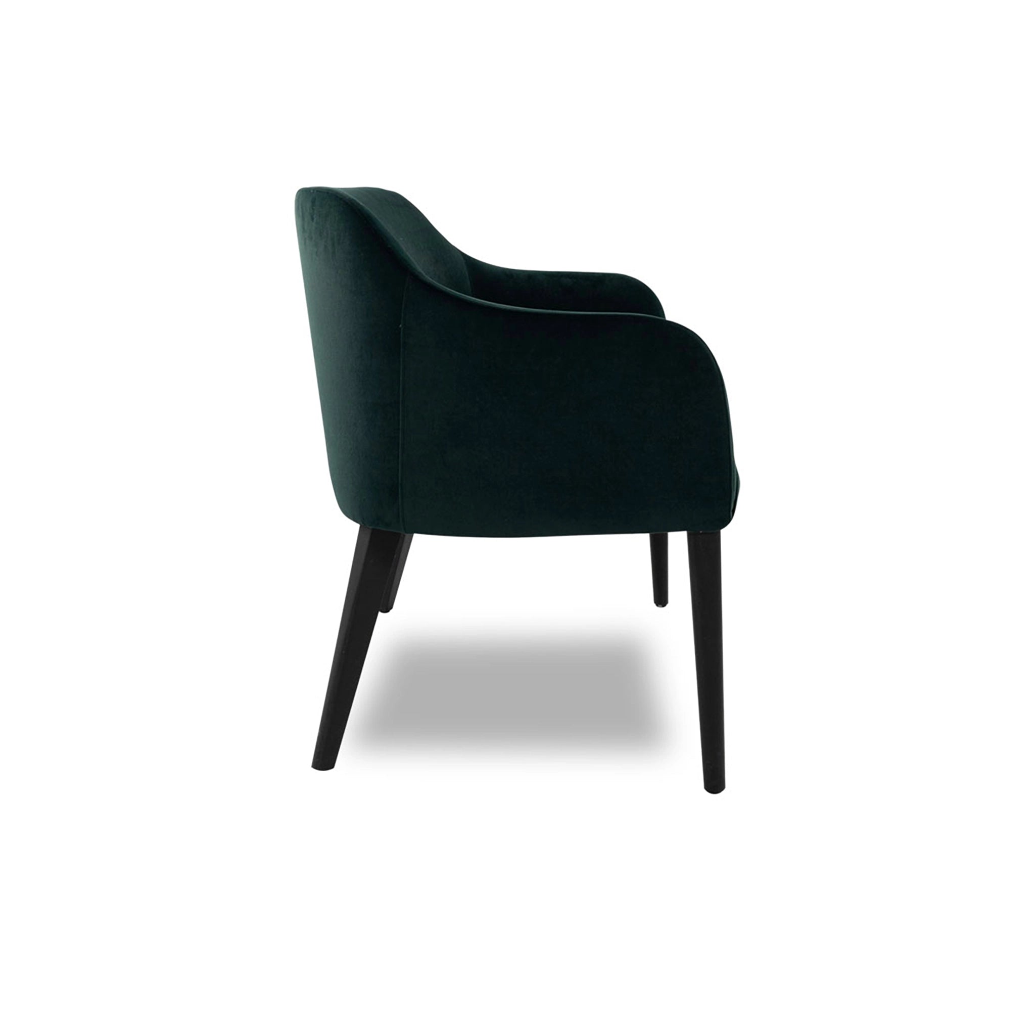 Green armchair on a white background