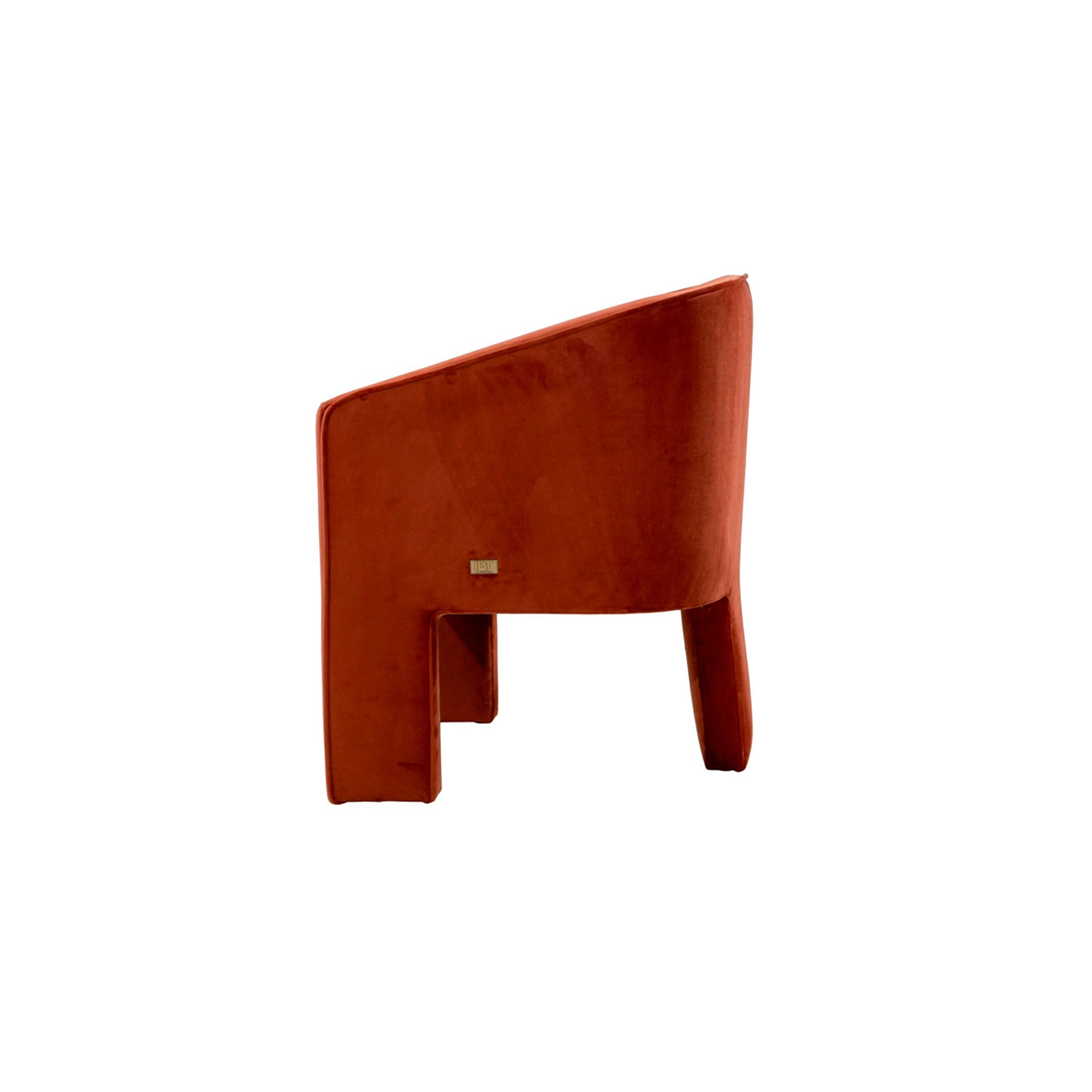 Brown abstract sculpture on a white background