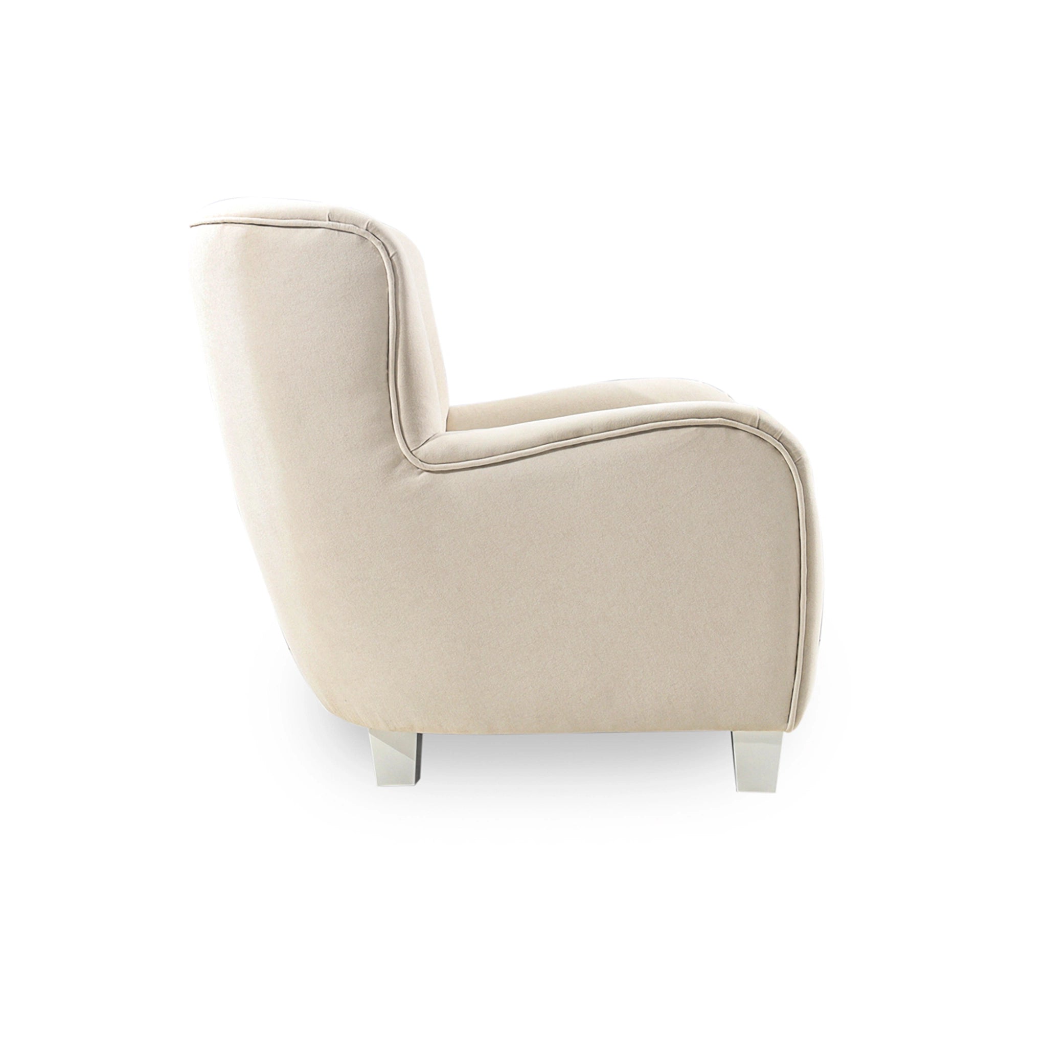 Beige armchair on a white background