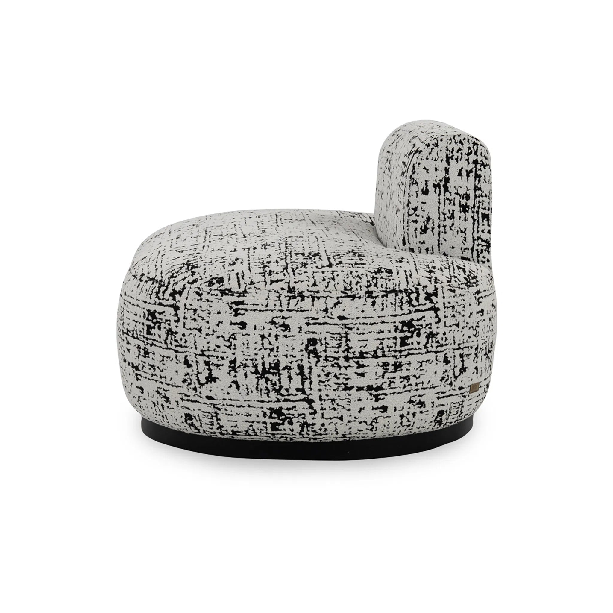Textured gray and black chair on a white background