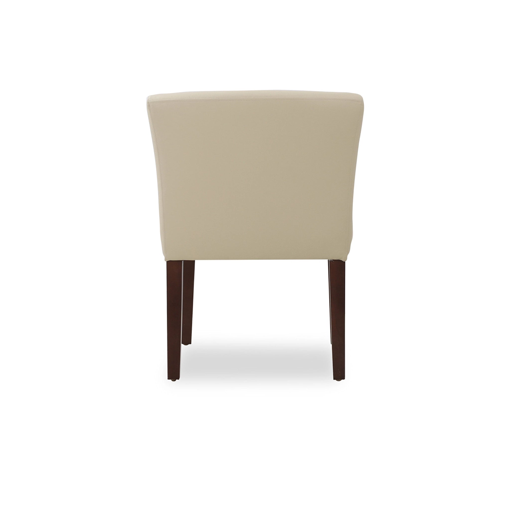 Beige chair with wooden legs on a white background