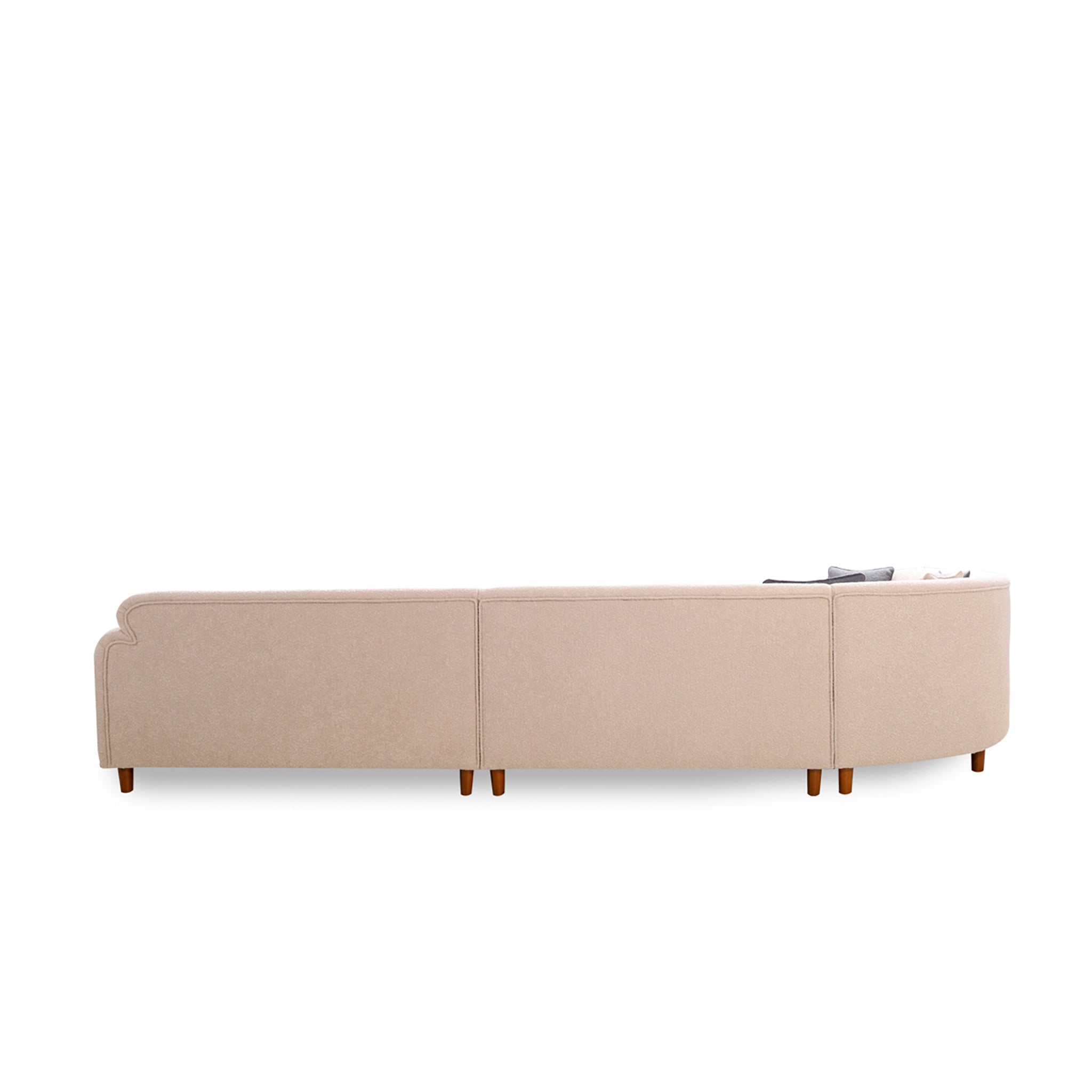 Beige sectional sofa on a white background