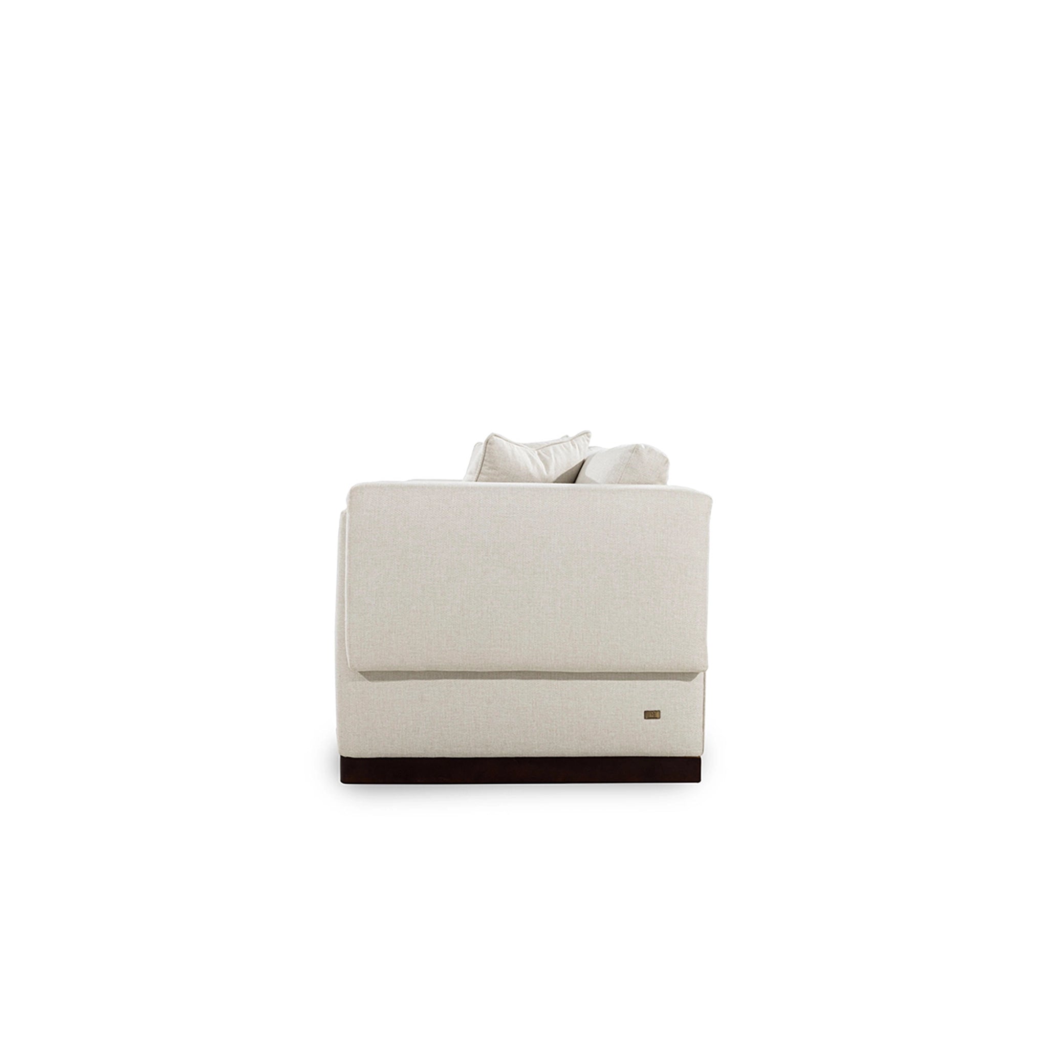 White sofa with a pillow on a white background