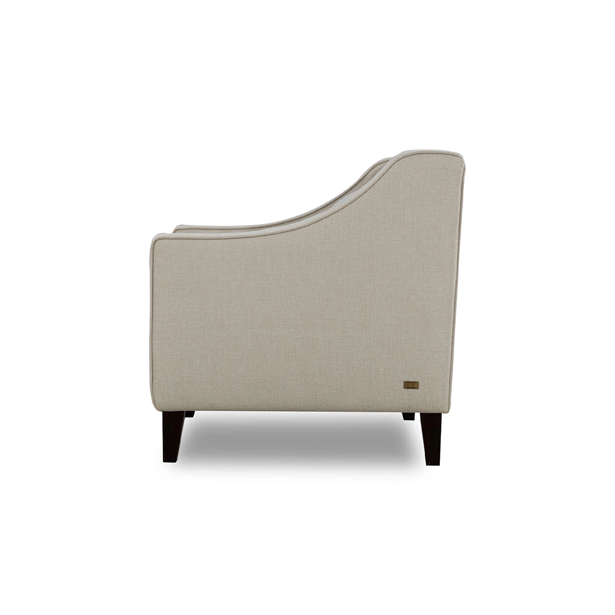 Beige armchair on a white background
