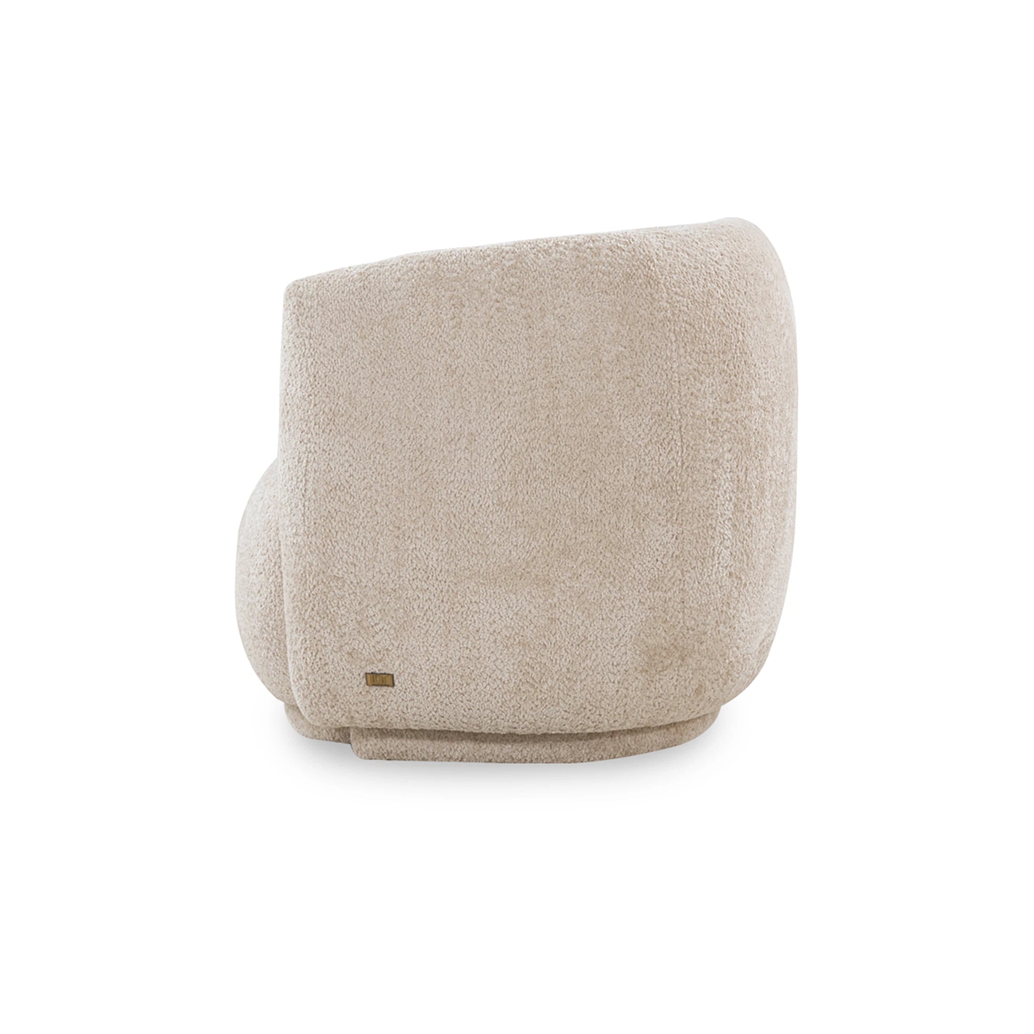 Beige fabric roll on a white background