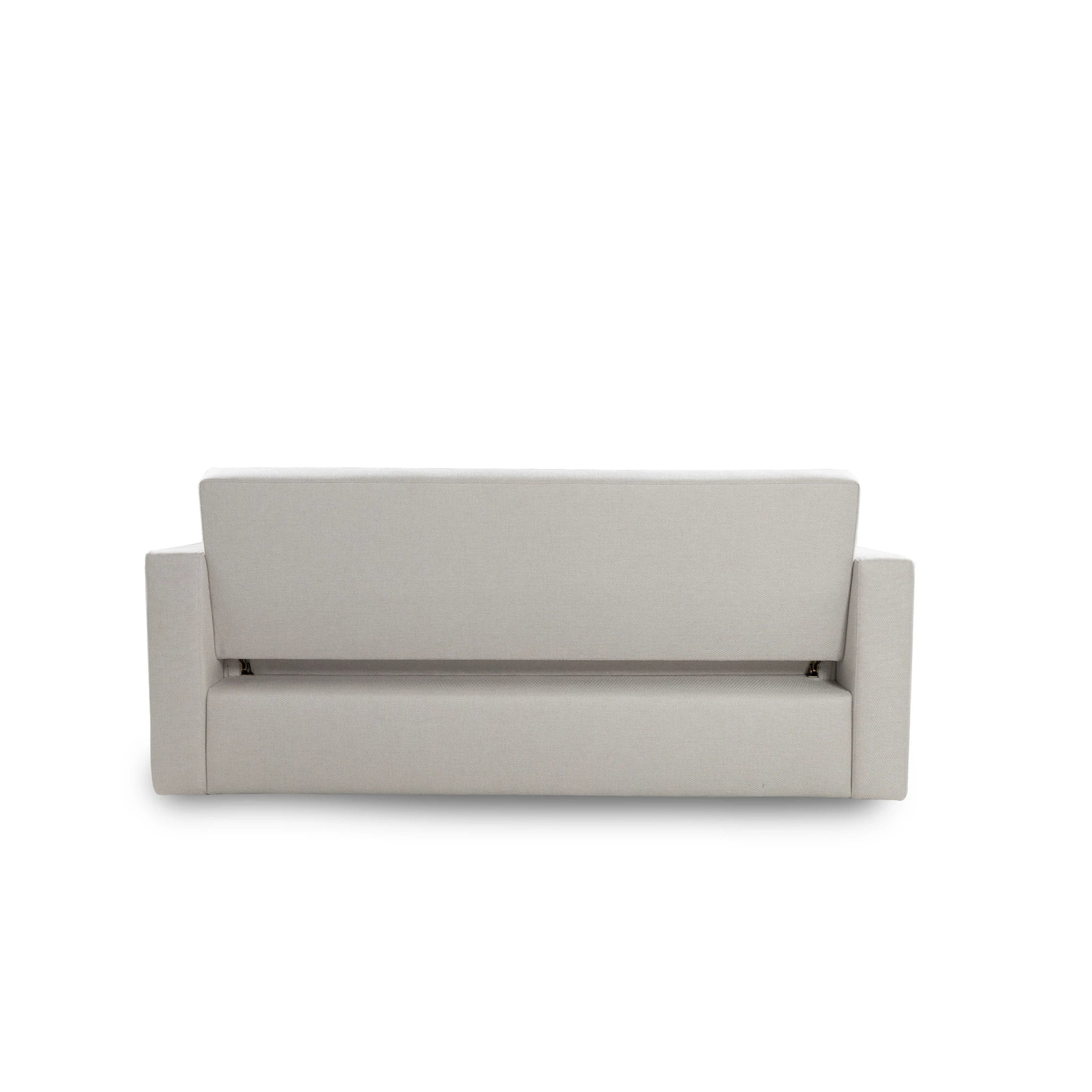 Gray upholstered headboard on a white background