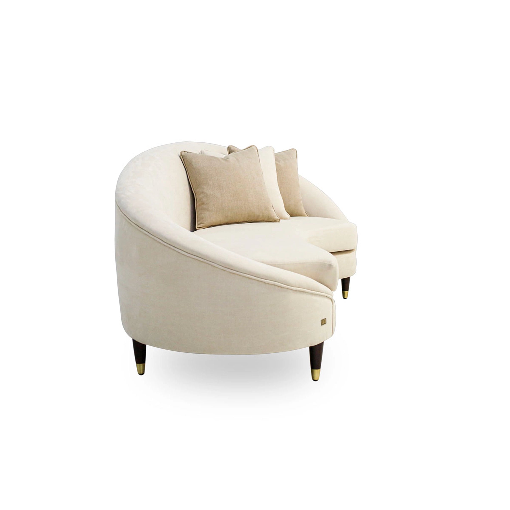 Beige armchair with a pillow on a white background