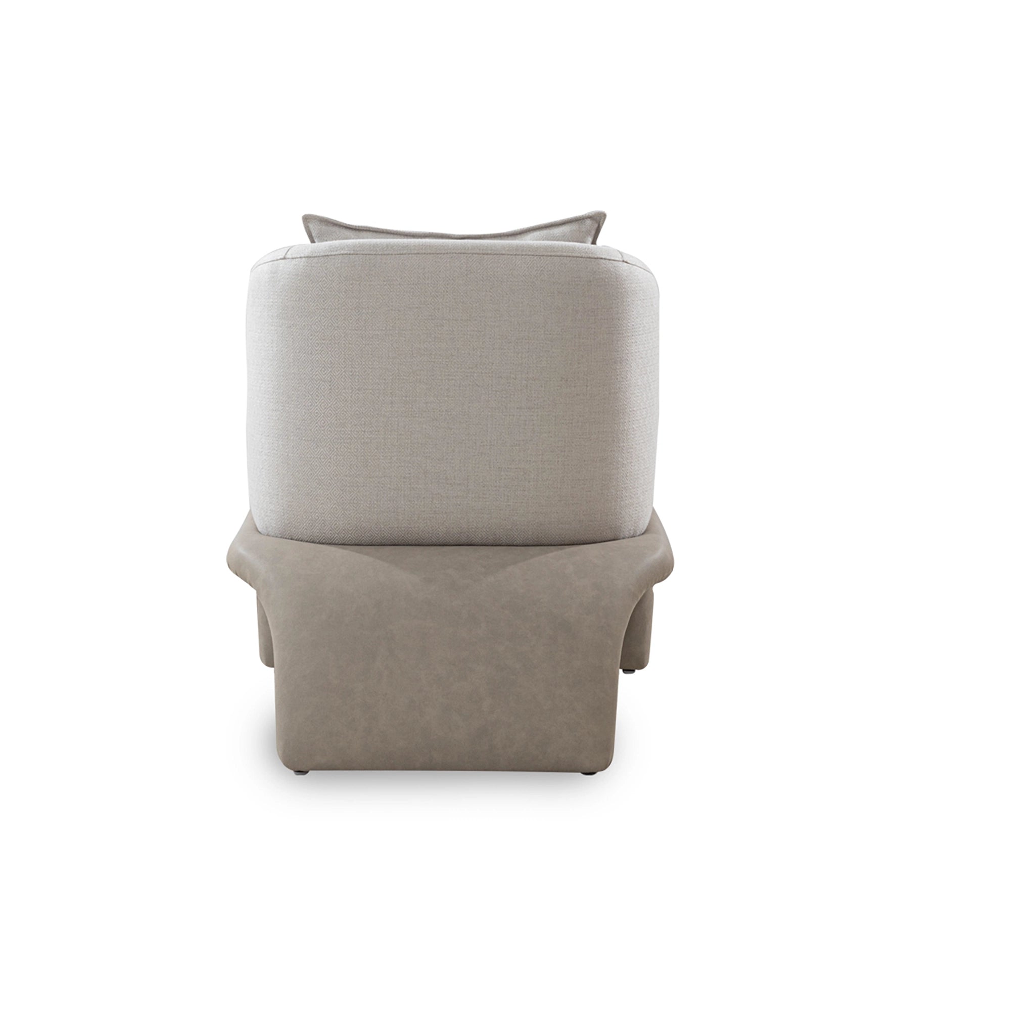 Modern chair with a white cushion on a white background