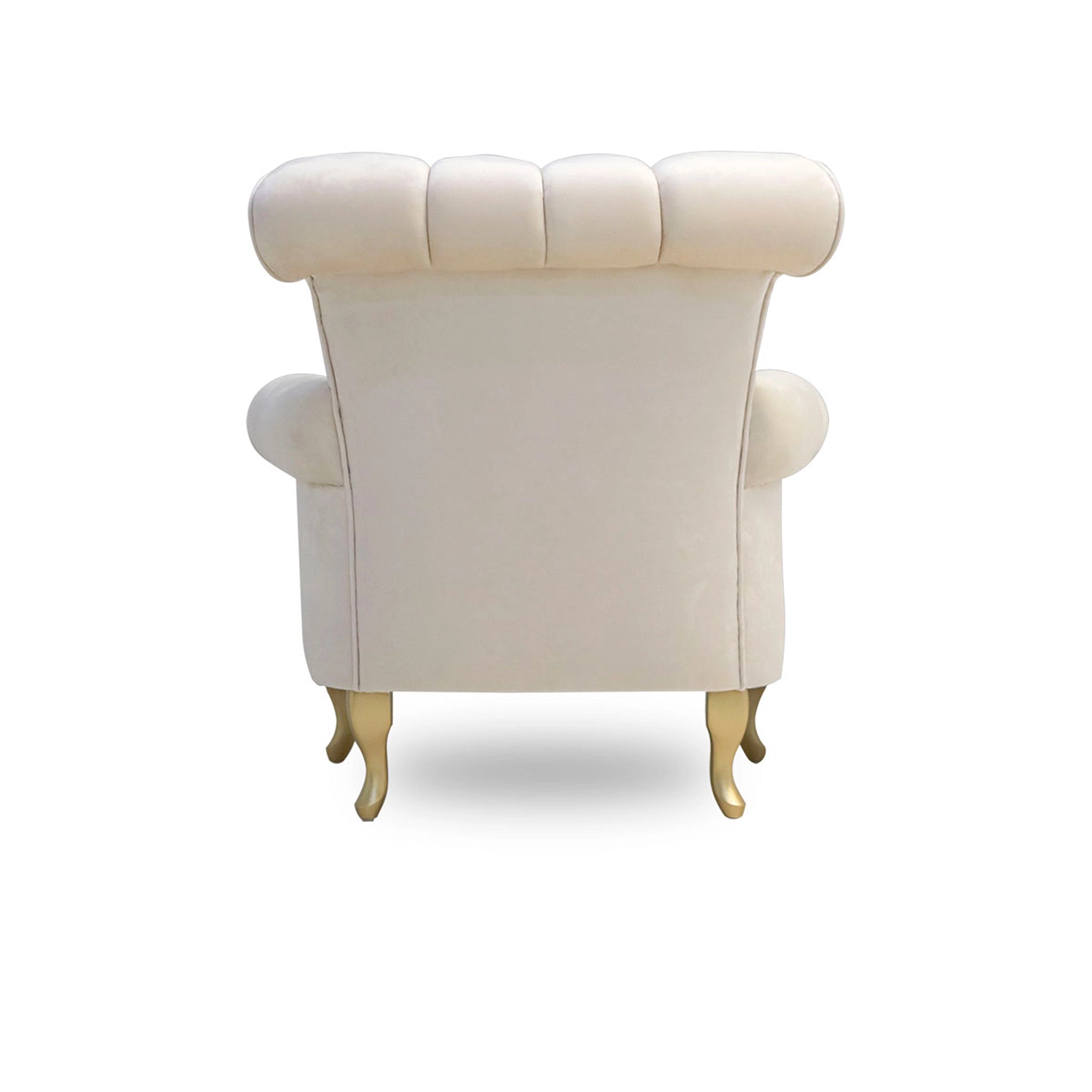Beige armchair on a white background