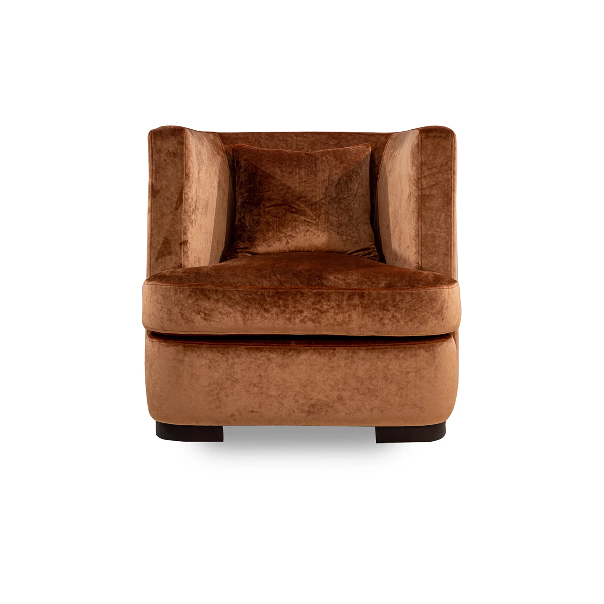 Brown armchair on a white background