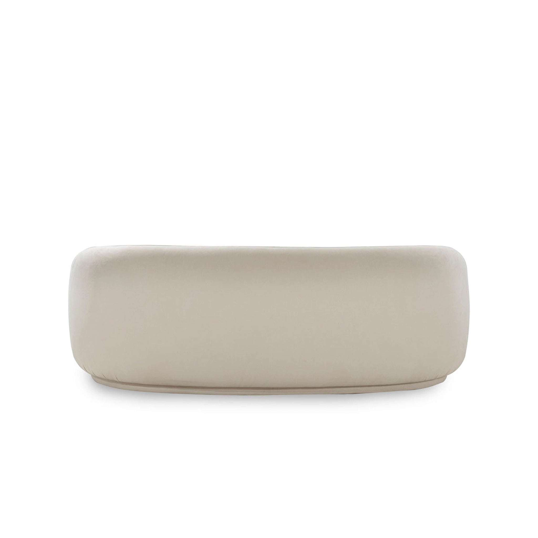 Beige rectangular cushion on a white background