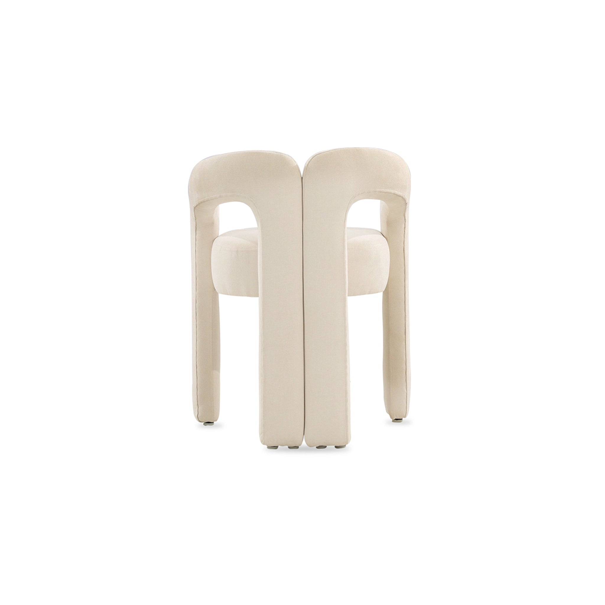 Pair of modern beige chairs on a white background