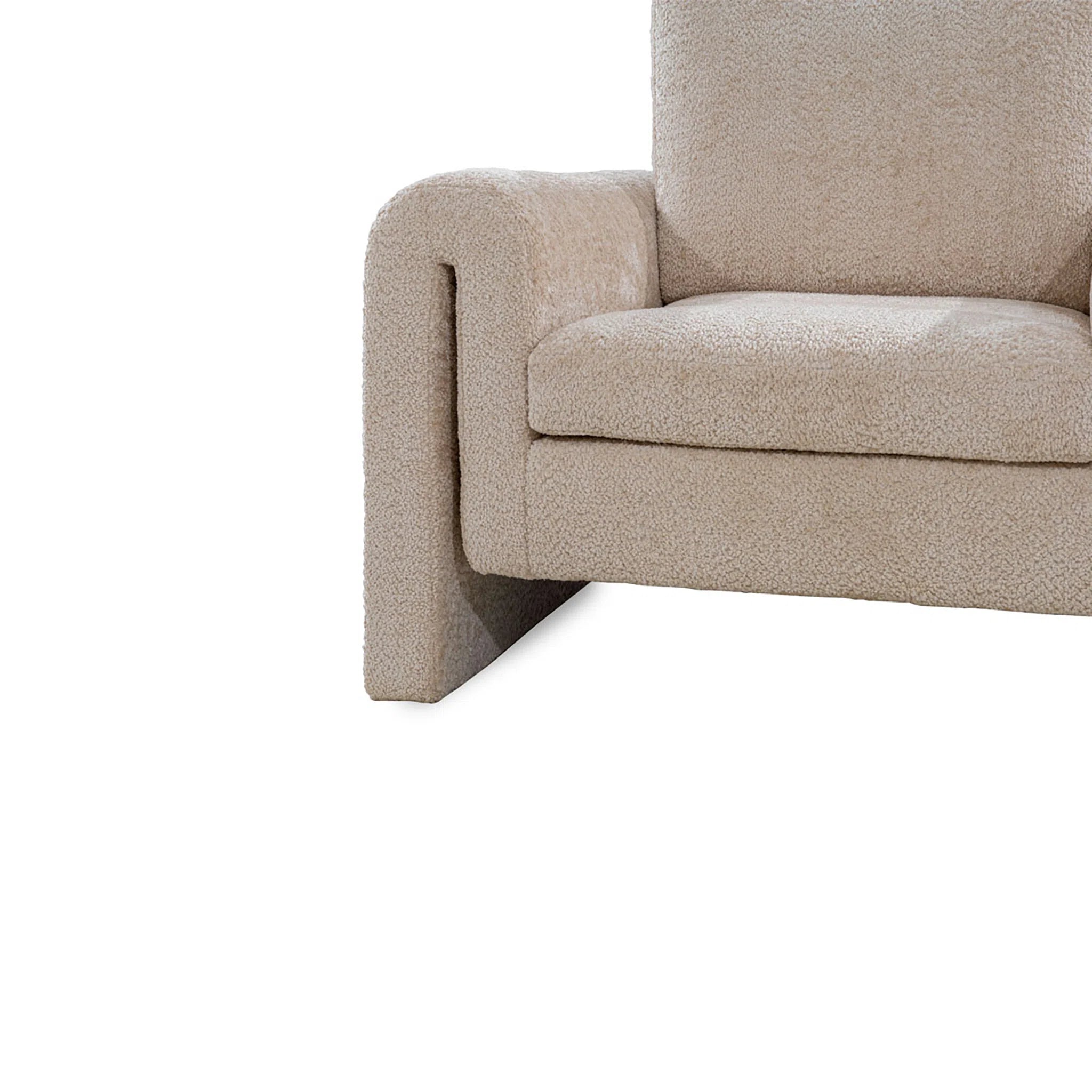 Beige sofa corner on a white background