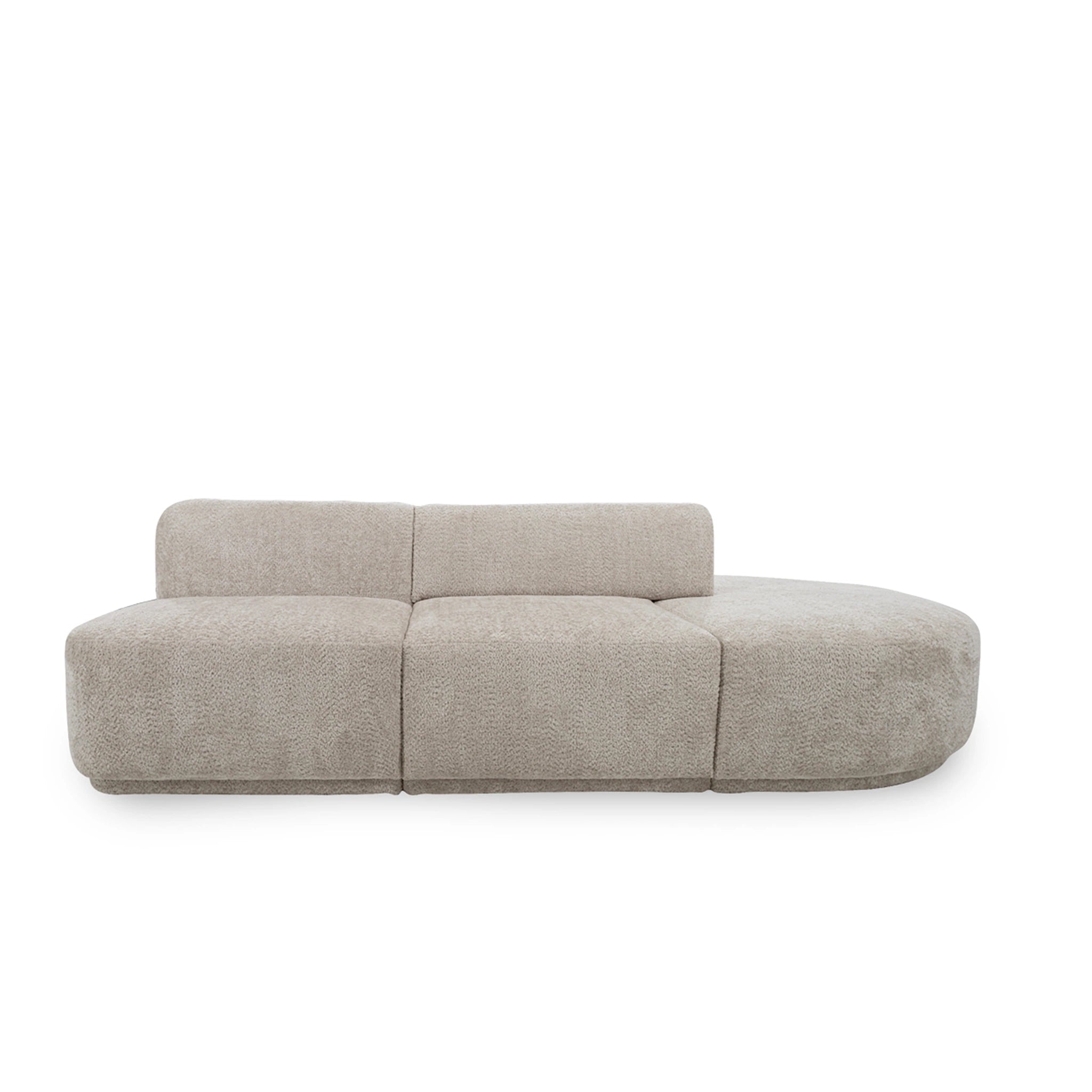 Beige sectional sofa on a white background
