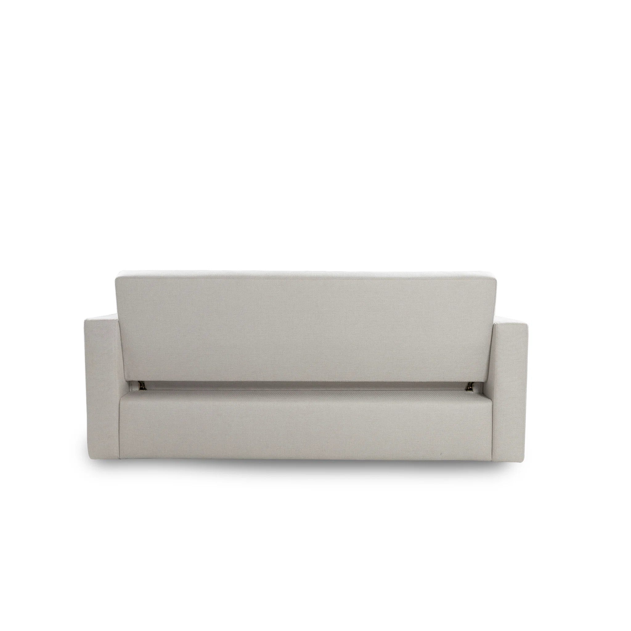 Gray upholstered headboard on a white background