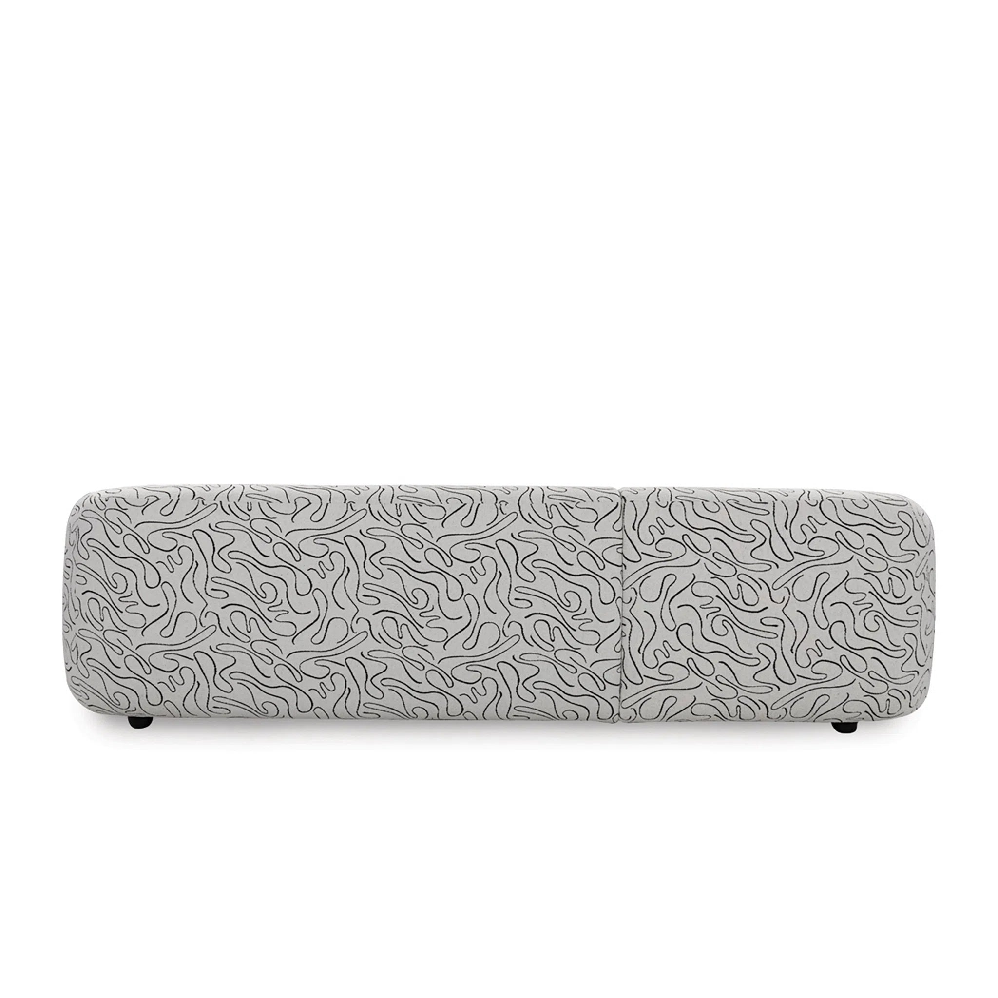 Gray patterned bench on a white background