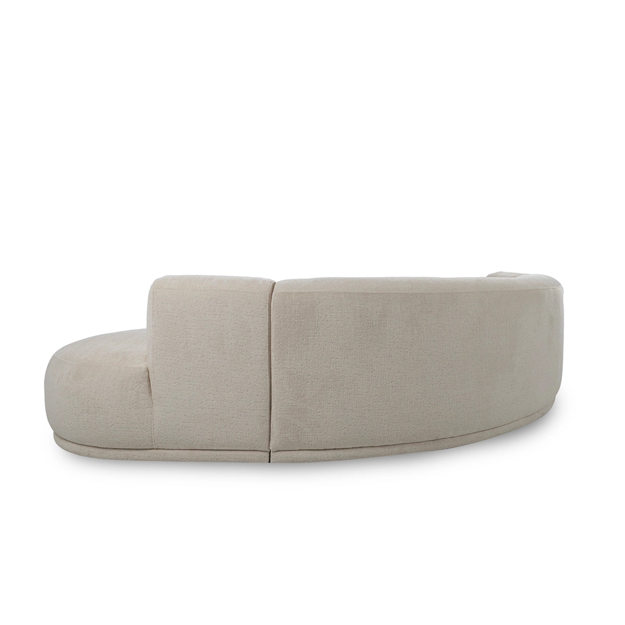 Beige curved sofa on a white background