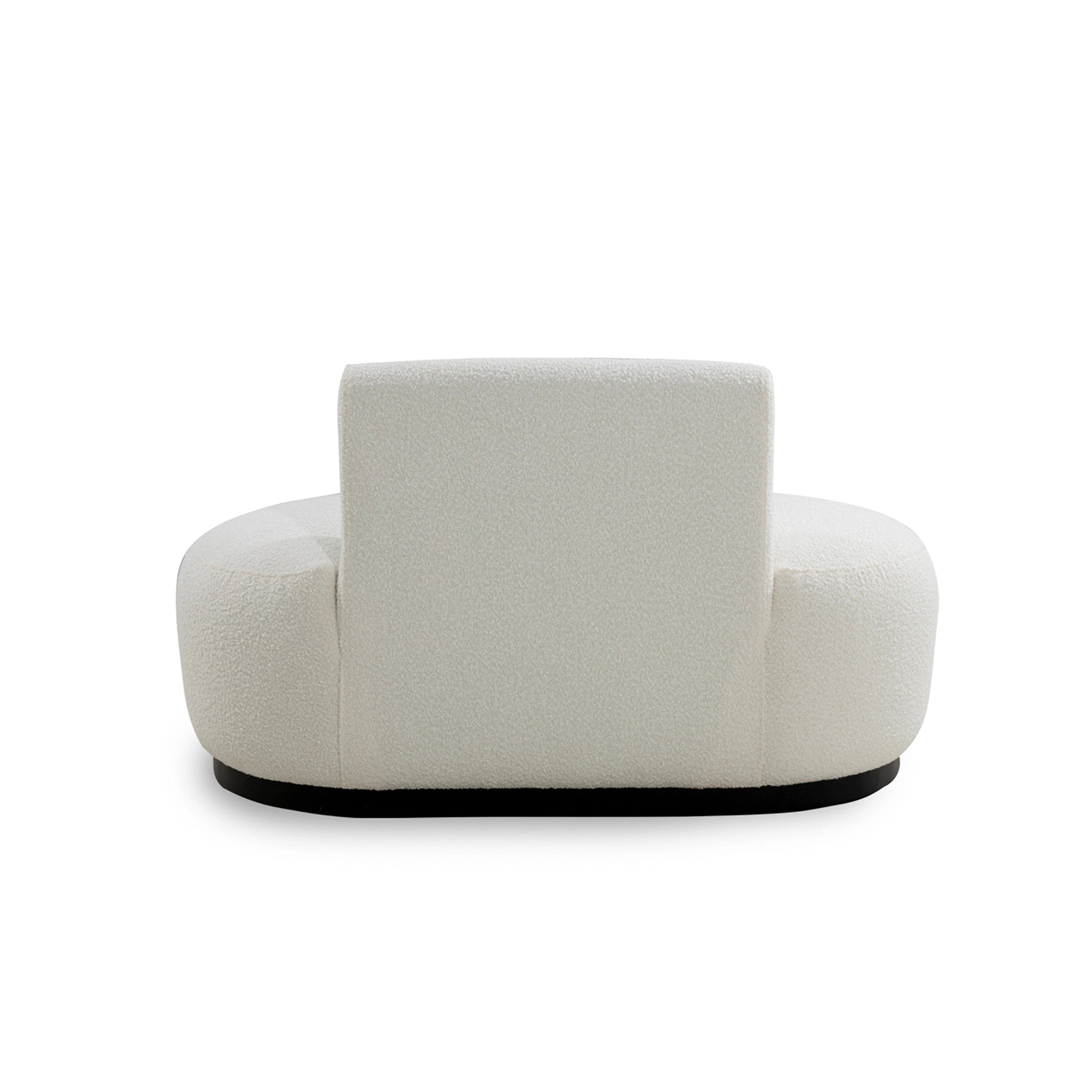 Modern white chair with a black base on a white background