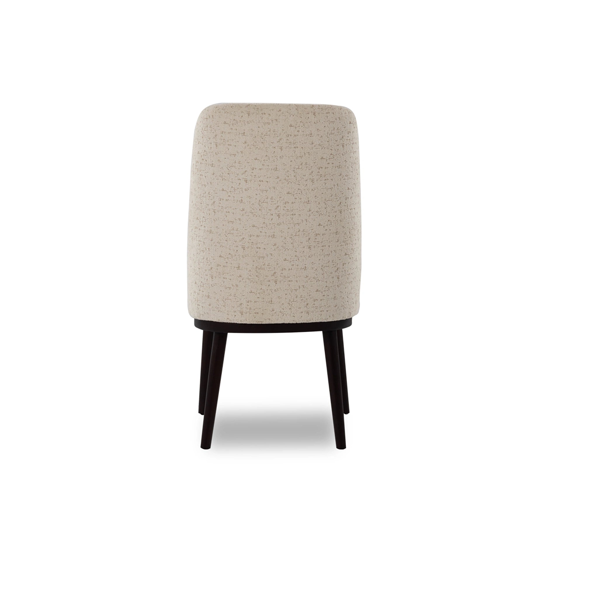Beige chair with black legs on a white background