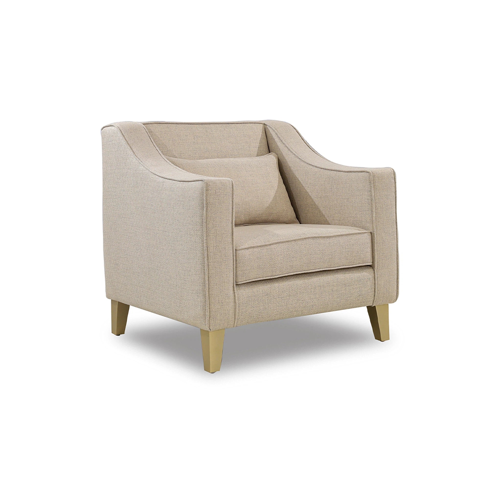 Beige armchair on a white background