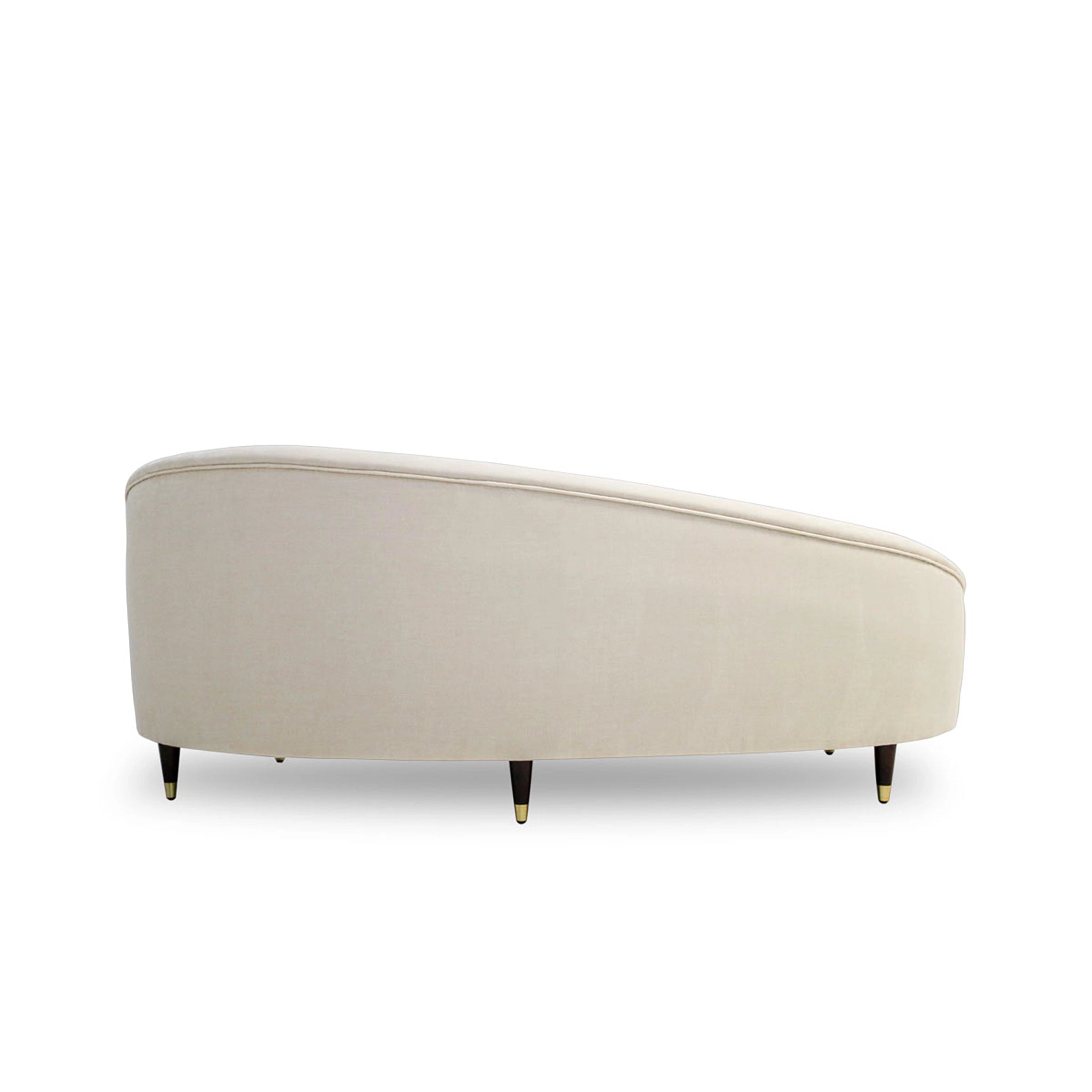 Beige curved sofa on a white background