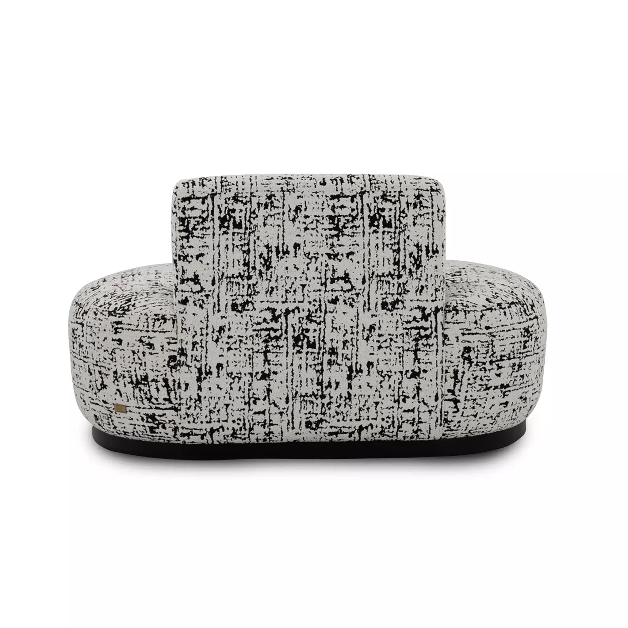 Textured black and white chair on a white background